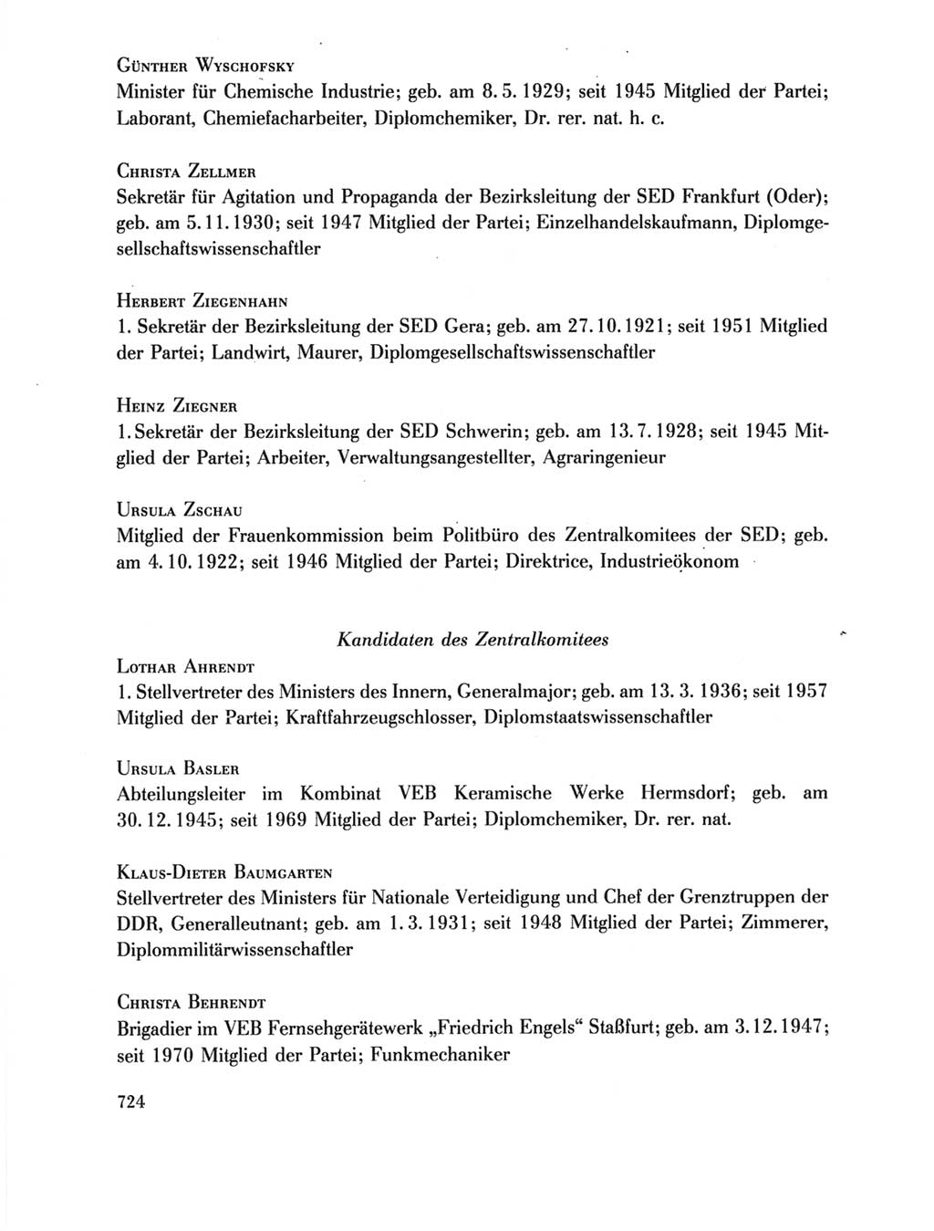 Protokoll der Verhandlungen des Ⅺ. Parteitages der Sozialistischen Einheitspartei Deutschlands (SED) [Deutsche Demokratische Republik (DDR)] 1986, Seite 724