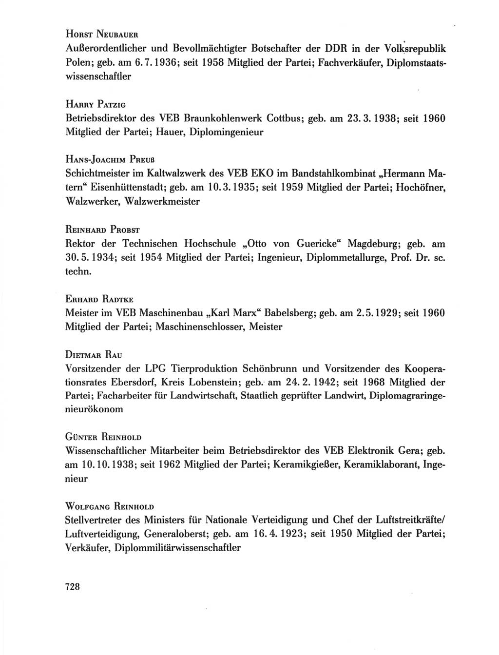 Protokoll der Verhandlungen des Ⅺ. Parteitages der Sozialistischen Einheitspartei Deutschlands (SED) [Deutsche Demokratische Republik (DDR)] 1986, Seite 728