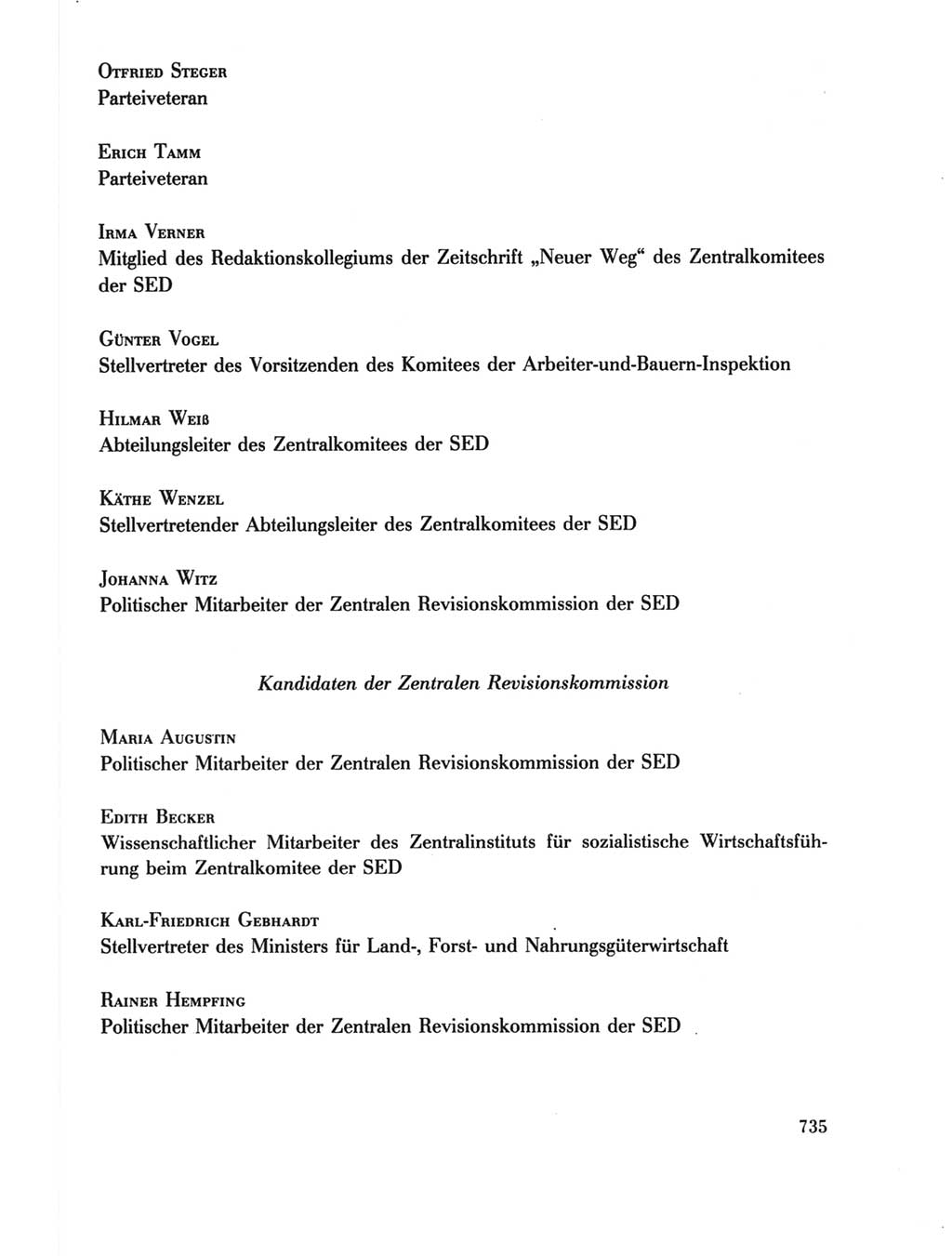 Protokoll der Verhandlungen des Ⅺ. Parteitages der Sozialistischen Einheitspartei Deutschlands (SED) [Deutsche Demokratische Republik (DDR)] 1986, Seite 735
