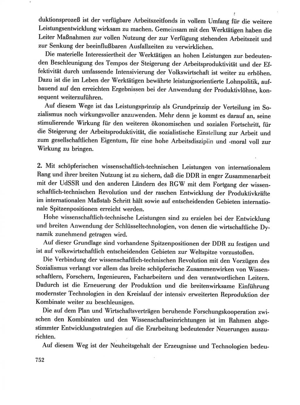 Protokoll der Verhandlungen des Ⅺ. Parteitages der Sozialistischen Einheitspartei Deutschlands (SED) [Deutsche Demokratische Republik (DDR)] 1986, Seite 752