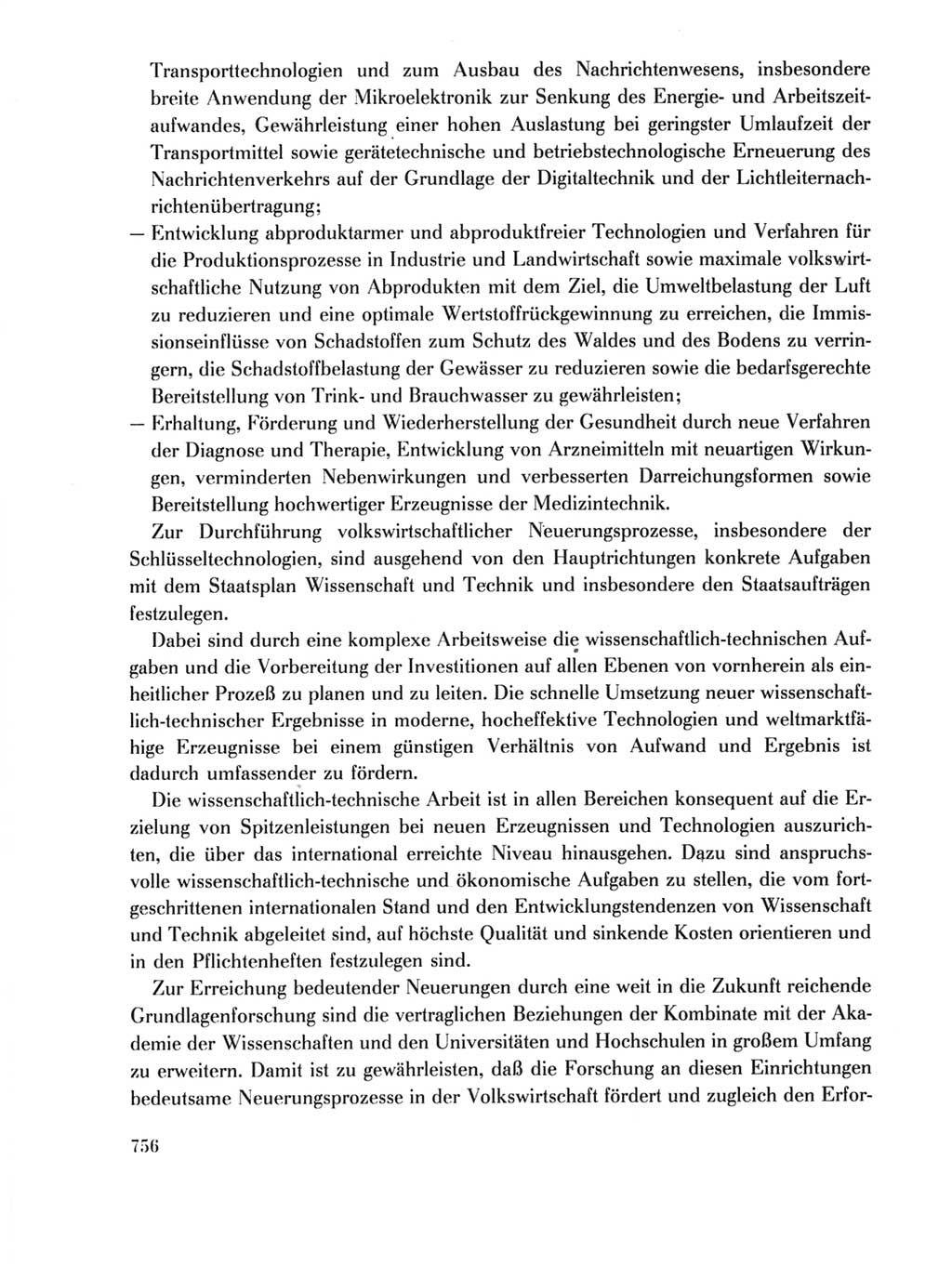 Protokoll der Verhandlungen des Ⅺ. Parteitages der Sozialistischen Einheitspartei Deutschlands (SED) [Deutsche Demokratische Republik (DDR)] 1986, Seite 756