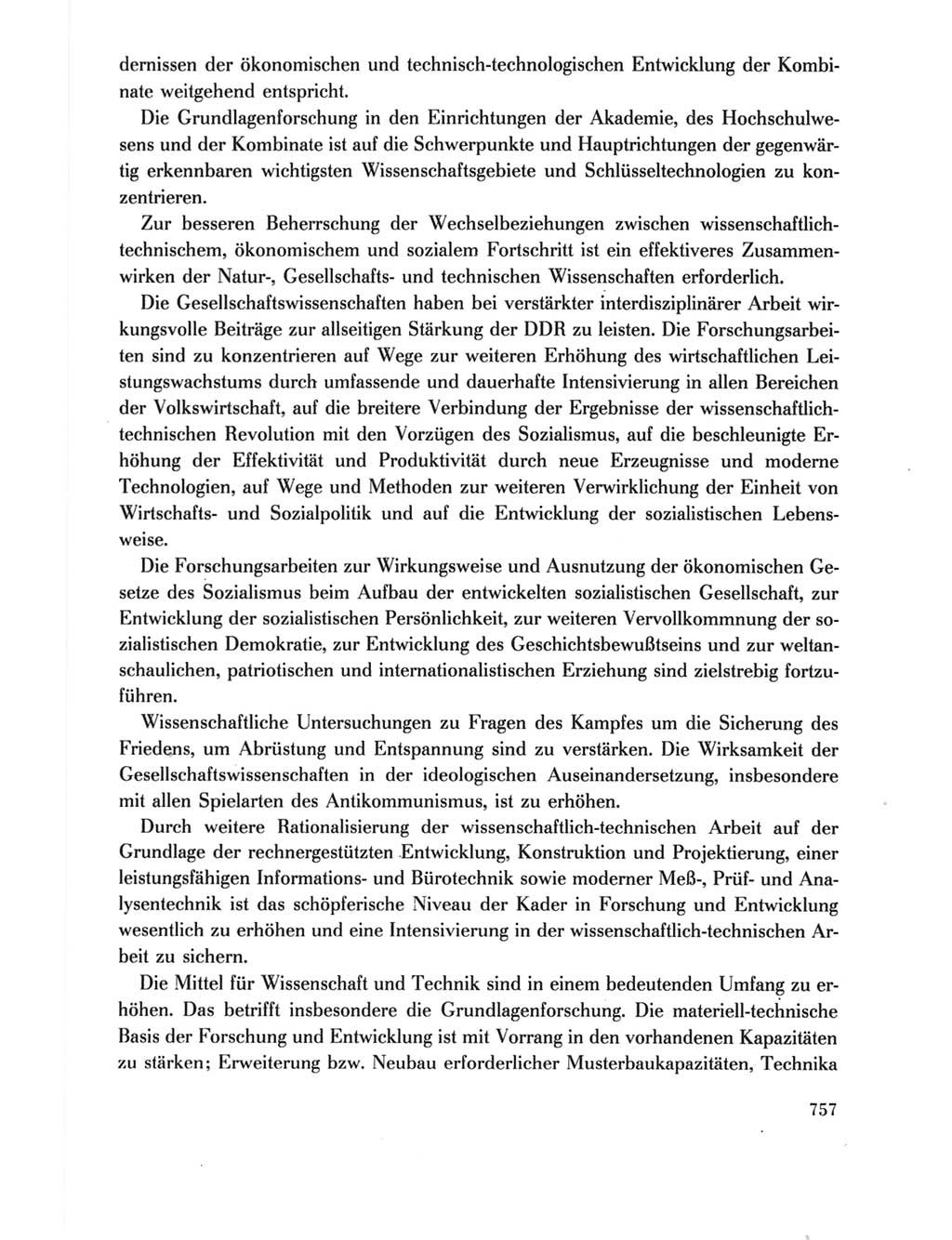 Protokoll der Verhandlungen des Ⅺ. Parteitages der Sozialistischen Einheitspartei Deutschlands (SED) [Deutsche Demokratische Republik (DDR)] 1986, Seite 757