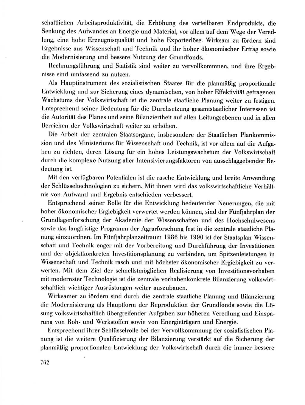 Protokoll der Verhandlungen des Ⅺ. Parteitages der Sozialistischen Einheitspartei Deutschlands (SED) [Deutsche Demokratische Republik (DDR)] 1986, Seite 762