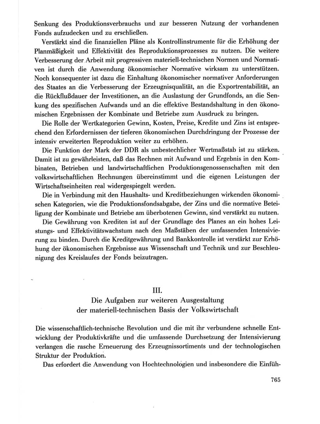 Protokoll der Verhandlungen des Ⅺ. Parteitages der Sozialistischen Einheitspartei Deutschlands (SED) [Deutsche Demokratische Republik (DDR)] 1986, Seite 765