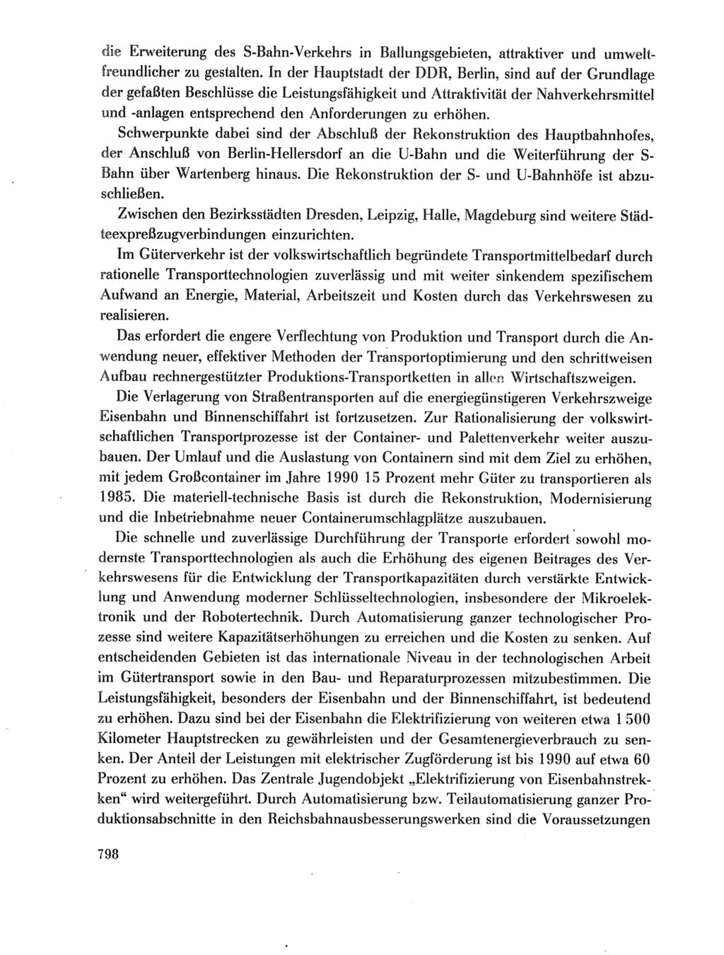 Protokoll der Verhandlungen des Ⅺ. Parteitages der Sozialistischen Einheitspartei Deutschlands (SED) [Deutsche Demokratische Republik (DDR)] 1986, Seite 798
