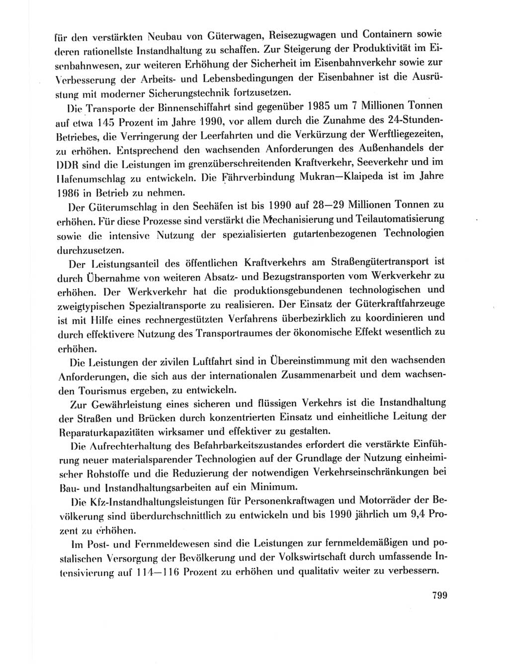 Protokoll der Verhandlungen des Ⅺ. Parteitages der Sozialistischen Einheitspartei Deutschlands (SED) [Deutsche Demokratische Republik (DDR)] 1986, Seite 799