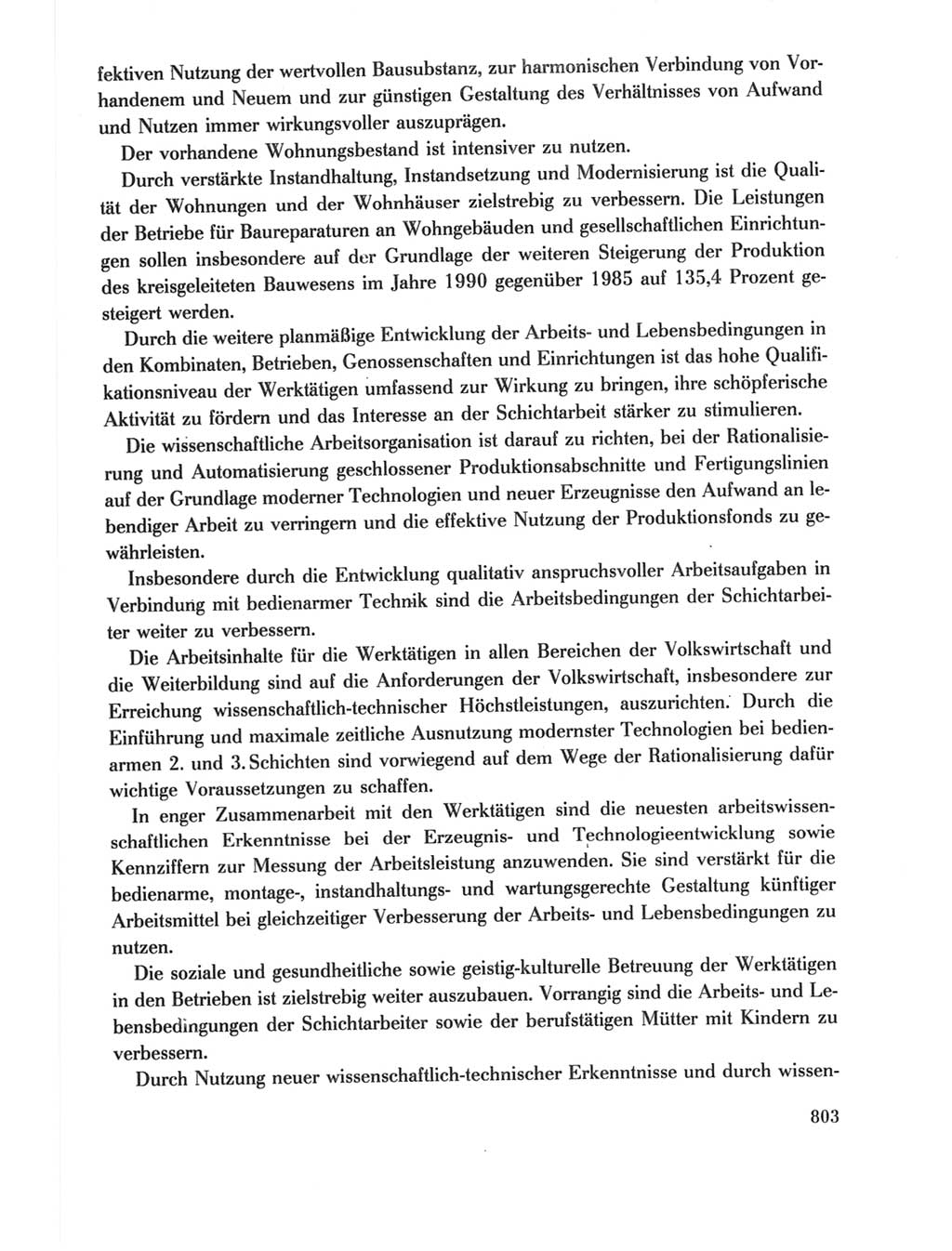 Protokoll der Verhandlungen des Ⅺ. Parteitages der Sozialistischen Einheitspartei Deutschlands (SED) [Deutsche Demokratische Republik (DDR)] 1986, Seite 803