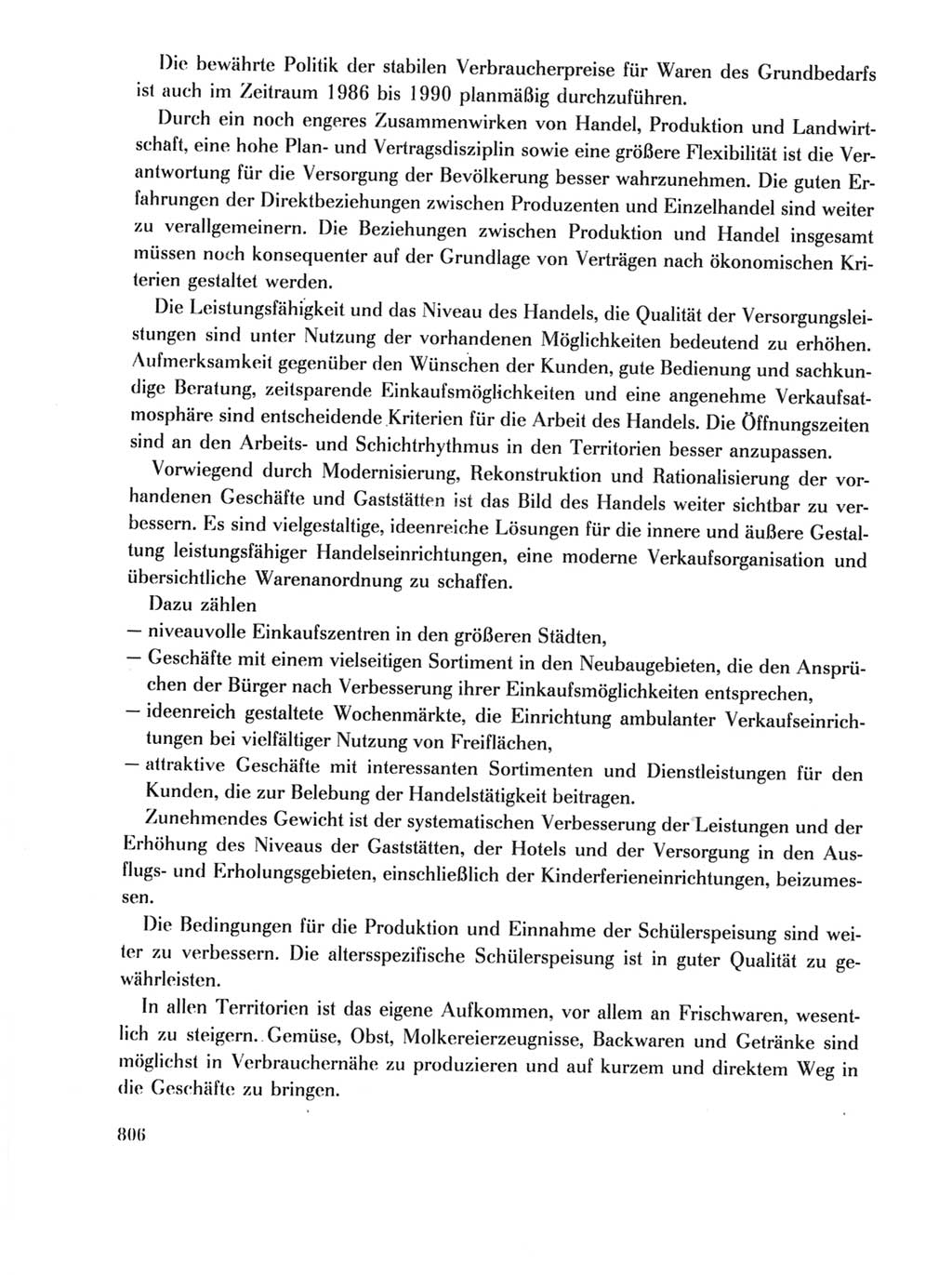 Protokoll der Verhandlungen des Ⅺ. Parteitages der Sozialistischen Einheitspartei Deutschlands (SED) [Deutsche Demokratische Republik (DDR)] 1986, Seite 806