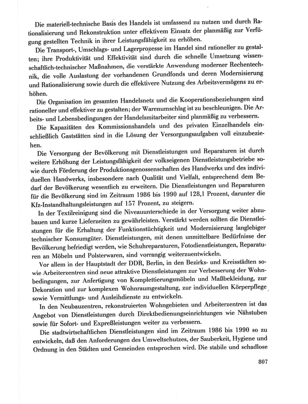 Protokoll der Verhandlungen des Ⅺ. Parteitages der Sozialistischen Einheitspartei Deutschlands (SED) [Deutsche Demokratische Republik (DDR)] 1986, Seite 807