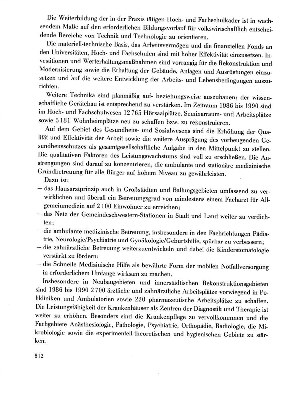 Protokoll der Verhandlungen des Ⅺ. Parteitages der Sozialistischen Einheitspartei Deutschlands (SED) [Deutsche Demokratische Republik (DDR)] 1986, Seite 812