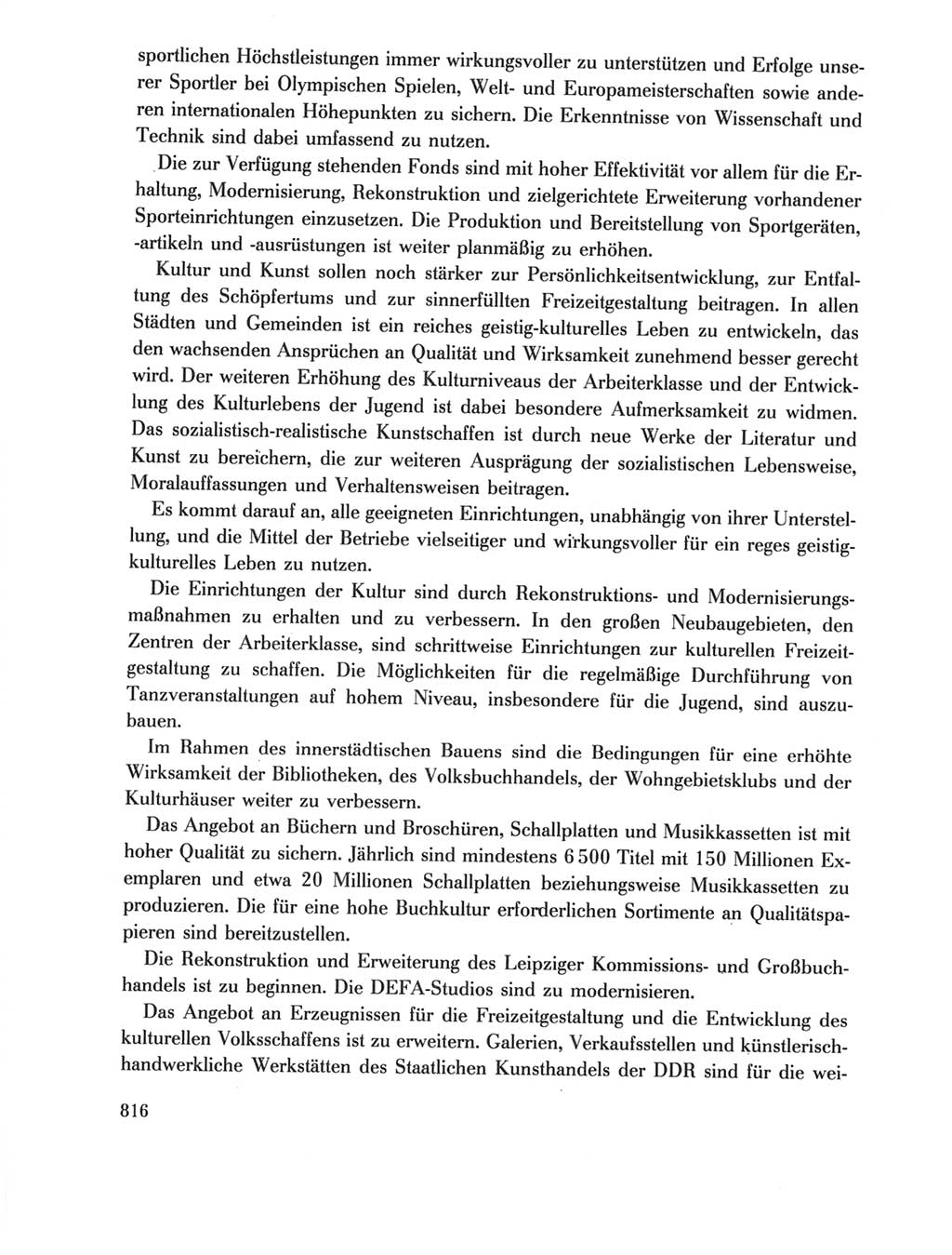 Protokoll der Verhandlungen des Ⅺ. Parteitages der Sozialistischen Einheitspartei Deutschlands (SED) [Deutsche Demokratische Republik (DDR)] 1986, Seite 816