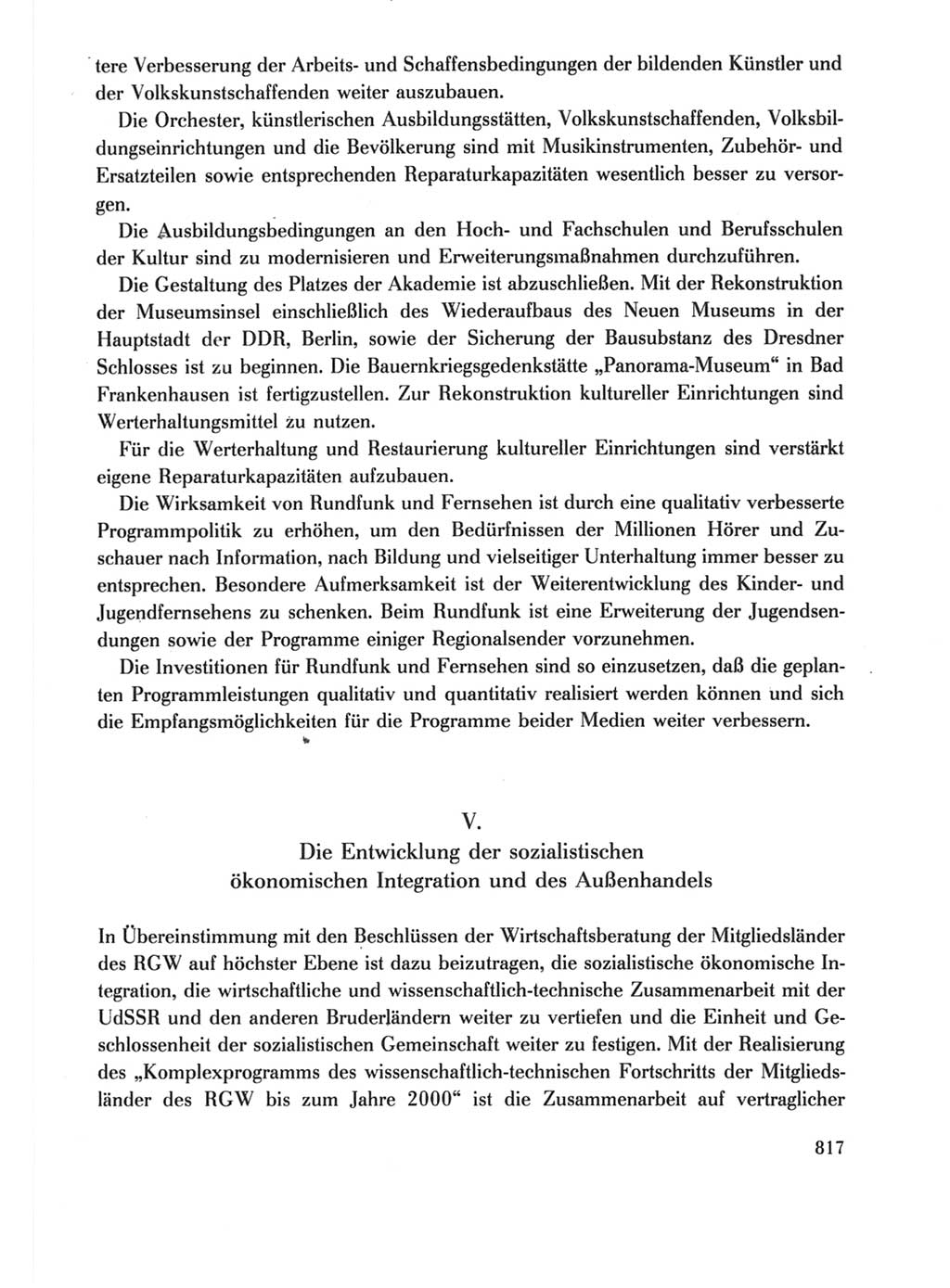 Protokoll der Verhandlungen des Ⅺ. Parteitages der Sozialistischen Einheitspartei Deutschlands (SED) [Deutsche Demokratische Republik (DDR)] 1986, Seite 817