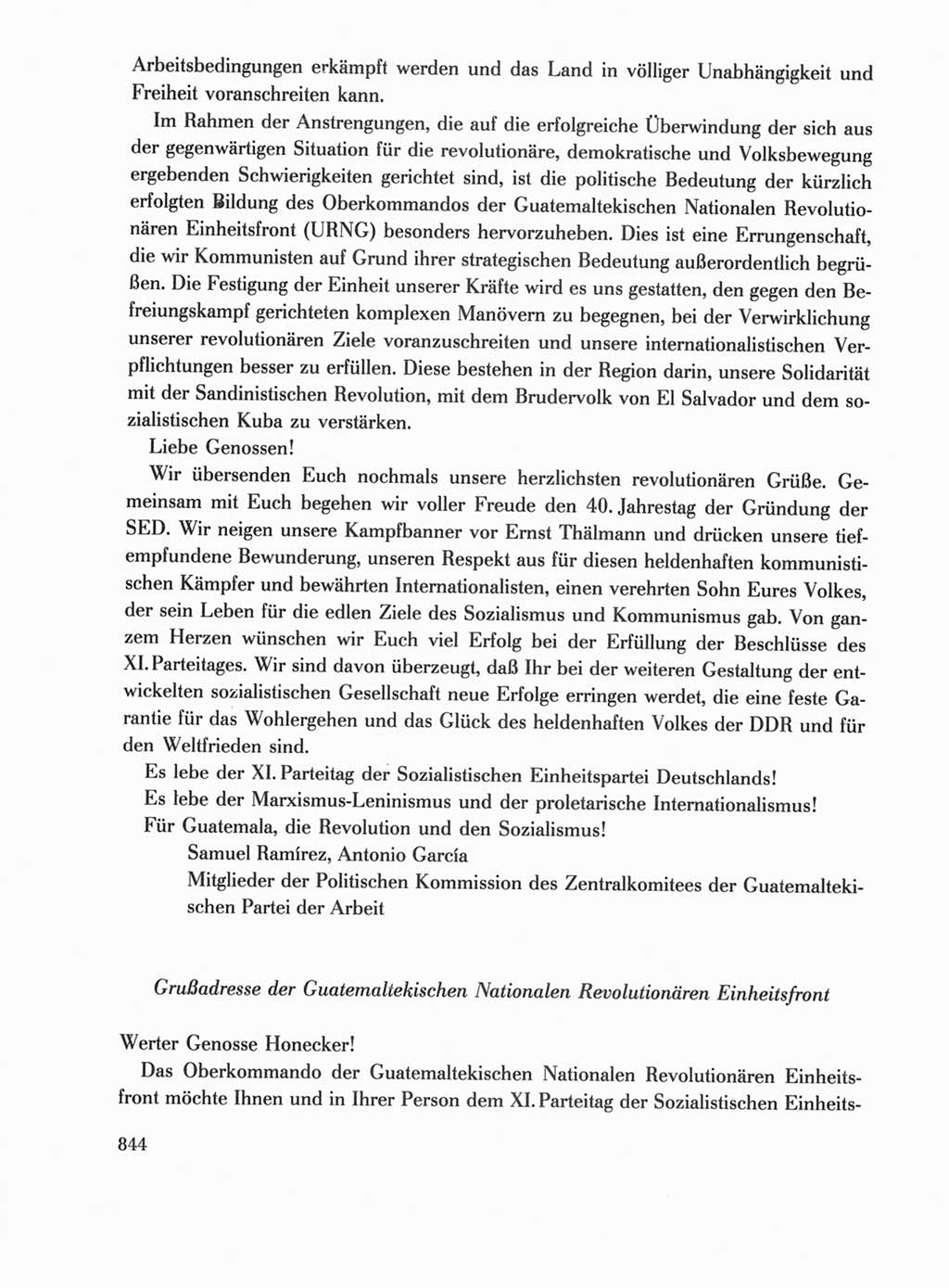 Protokoll der Verhandlungen des Ⅺ. Parteitages der Sozialistischen Einheitspartei Deutschlands (SED) [Deutsche Demokratische Republik (DDR)] 1986, Seite 844