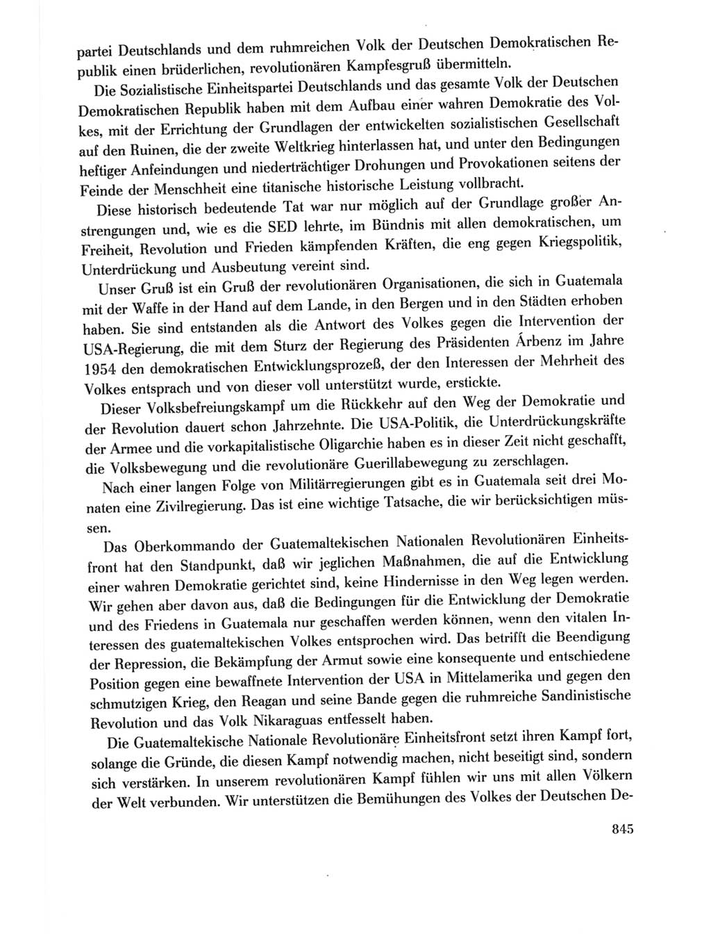 Protokoll der Verhandlungen des Ⅺ. Parteitages der Sozialistischen Einheitspartei Deutschlands (SED) [Deutsche Demokratische Republik (DDR)] 1986, Seite 845