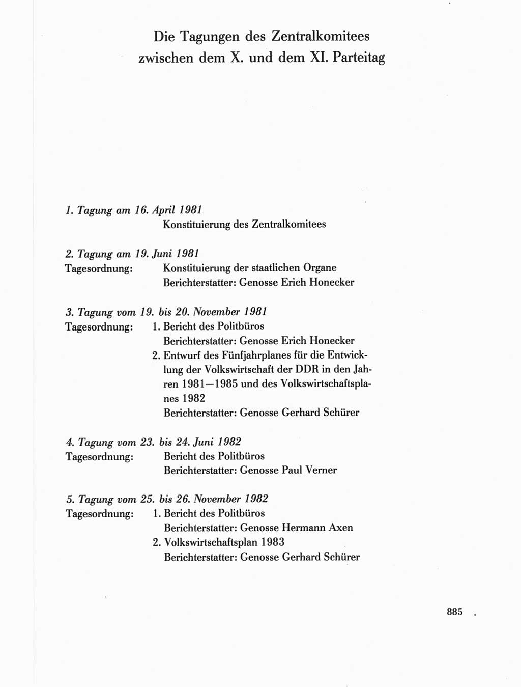 Protokoll der Verhandlungen des Ⅺ. Parteitages der Sozialistischen Einheitspartei Deutschlands (SED) [Deutsche Demokratische Republik (DDR)] 1986, Seite 885