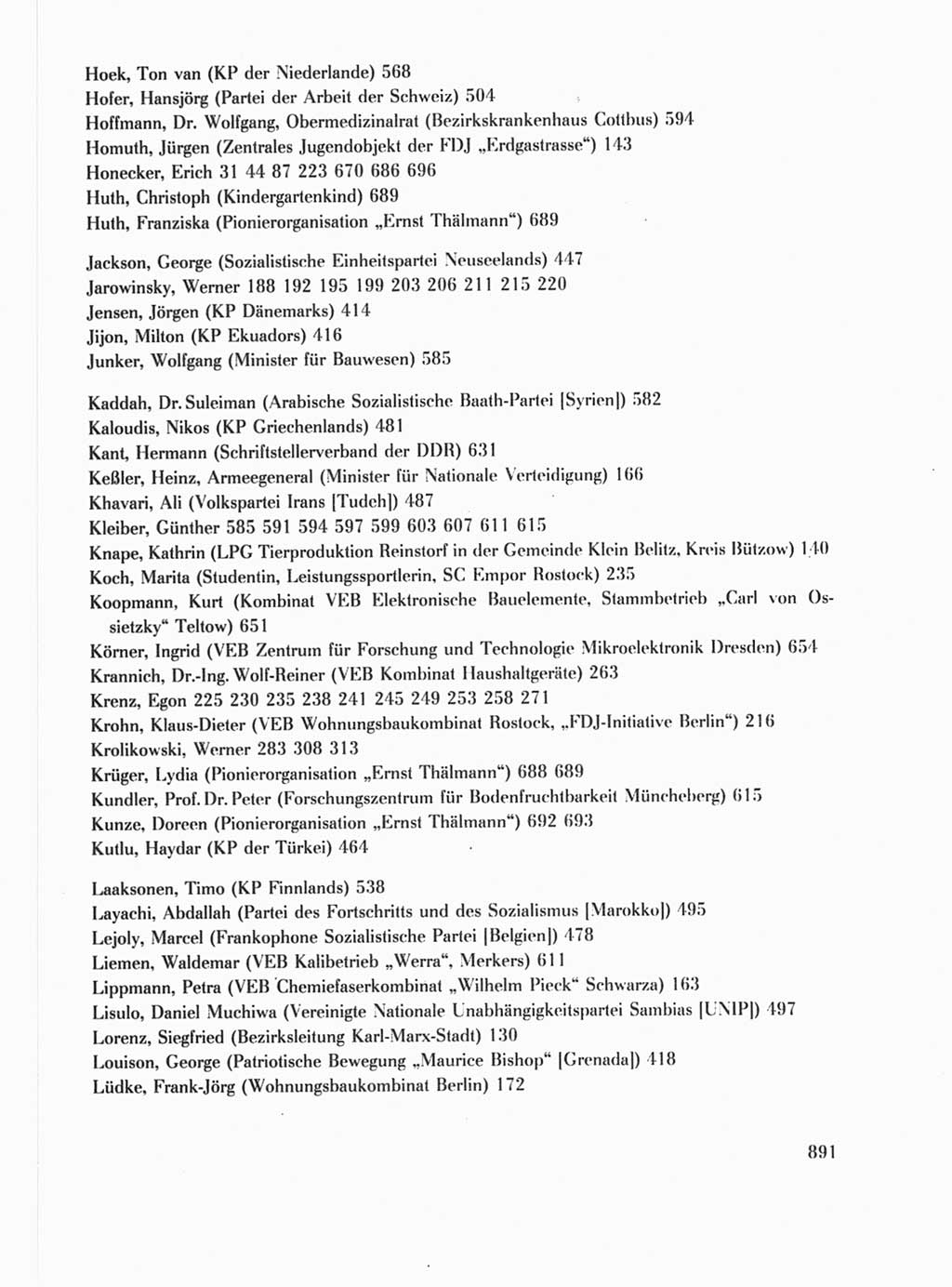 Protokoll der Verhandlungen des Ⅺ. Parteitages der Sozialistischen Einheitspartei Deutschlands (SED) [Deutsche Demokratische Republik (DDR)] 1986, Seite 891