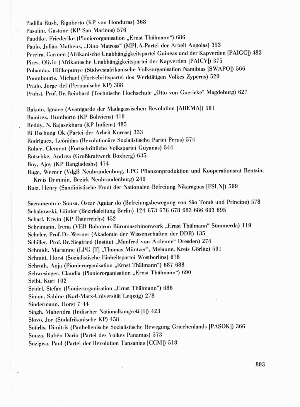 Protokoll der Verhandlungen des Ⅺ. Parteitages der Sozialistischen Einheitspartei Deutschlands (SED) [Deutsche Demokratische Republik (DDR)] 1986, Seite 893