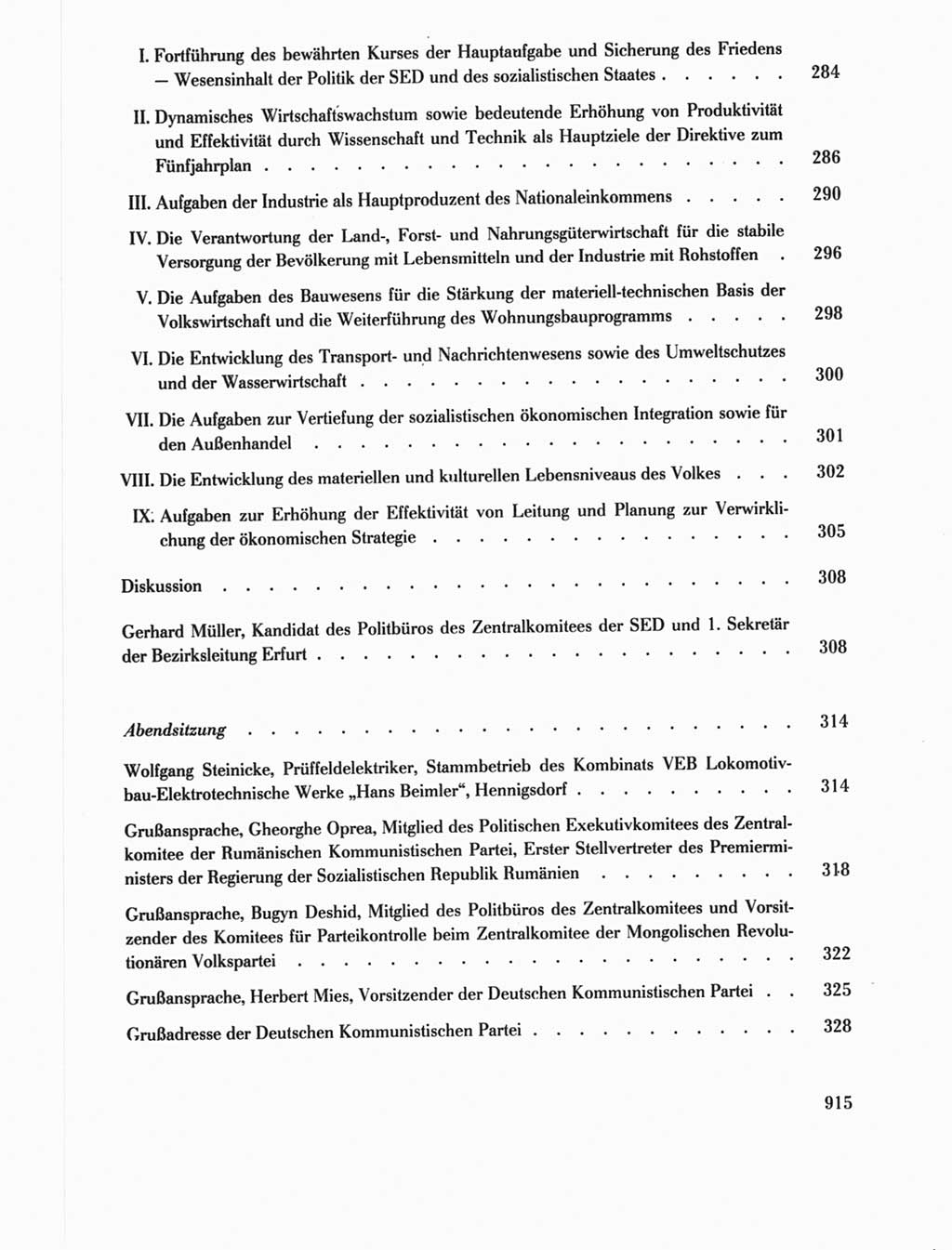 Protokoll der Verhandlungen des Ⅺ. Parteitages der Sozialistischen Einheitspartei Deutschlands (SED) [Deutsche Demokratische Republik (DDR)] 1986, Seite 915