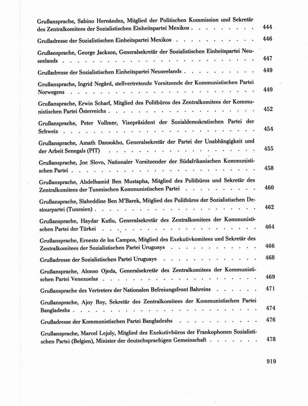 Protokoll der Verhandlungen des Ⅺ. Parteitages der Sozialistischen Einheitspartei Deutschlands (SED) [Deutsche Demokratische Republik (DDR)] 1986, Seite 919