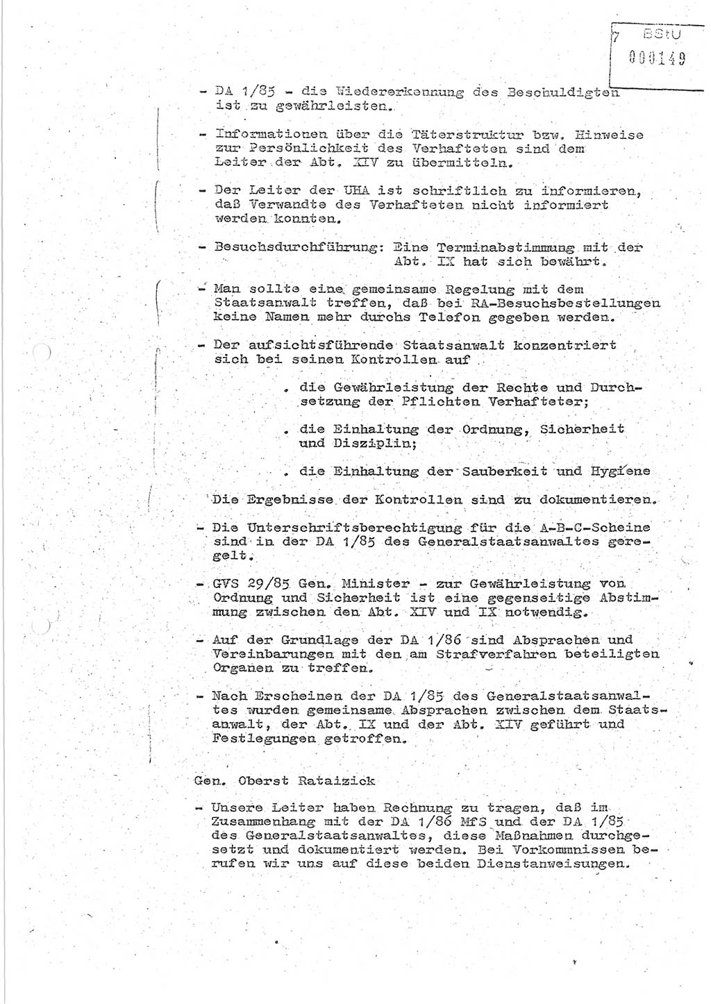 Protokoll zur zentralen Dienstkonferenz der Linie (Abteilung) ⅩⅣ des MfS [Ministerium für Staatssicherheit, Deutsche Demokratische Republik (DDR)] am 5.3./6.3.1986 in der Abteilung (Abt.) XIV des MfS Berlin, Abteilung XIV, Berlin 5.3./6.3.1986, Seite 7 (Prot. Di.-Konf. Abt. ⅩⅣ MfS DDR Bln. 1986, S. 7)