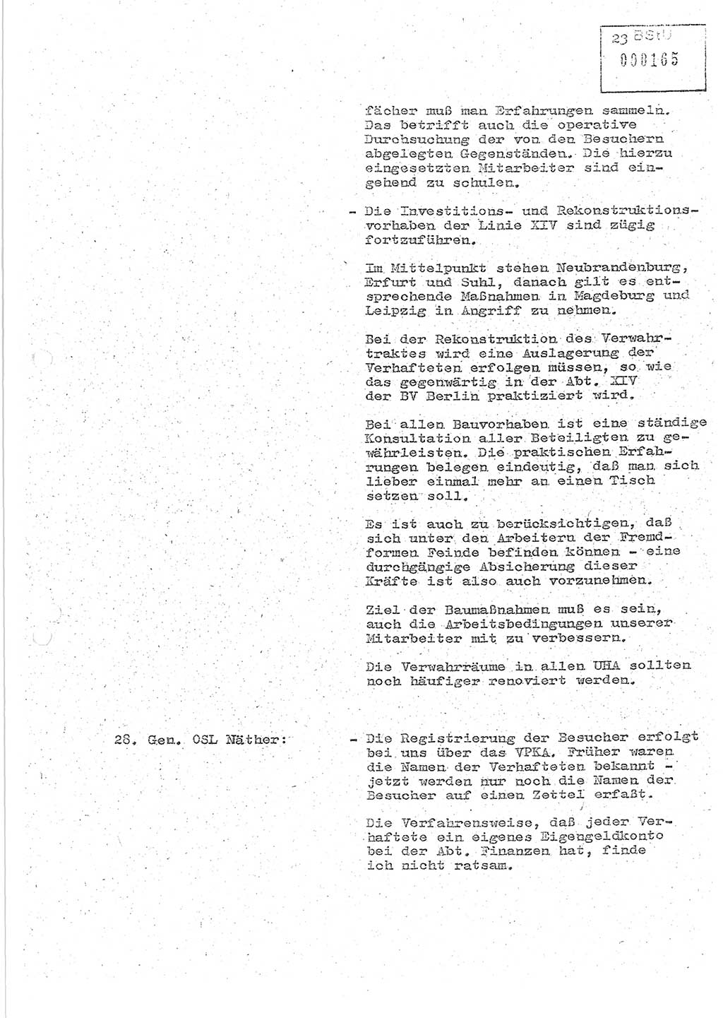 Protokoll zur zentralen Dienstkonferenz der Linie (Abteilung) ⅩⅣ des MfS [Ministerium für Staatssicherheit, Deutsche Demokratische Republik (DDR)] am 5.3./6.3.1986 in der Abteilung (Abt.) XIV des MfS Berlin, Abteilung XIV, Berlin 5.3./6.3.1986, Seite 23 (Prot. Di.-Konf. Abt. ⅩⅣ MfS DDR Bln. 1986, S. 23)