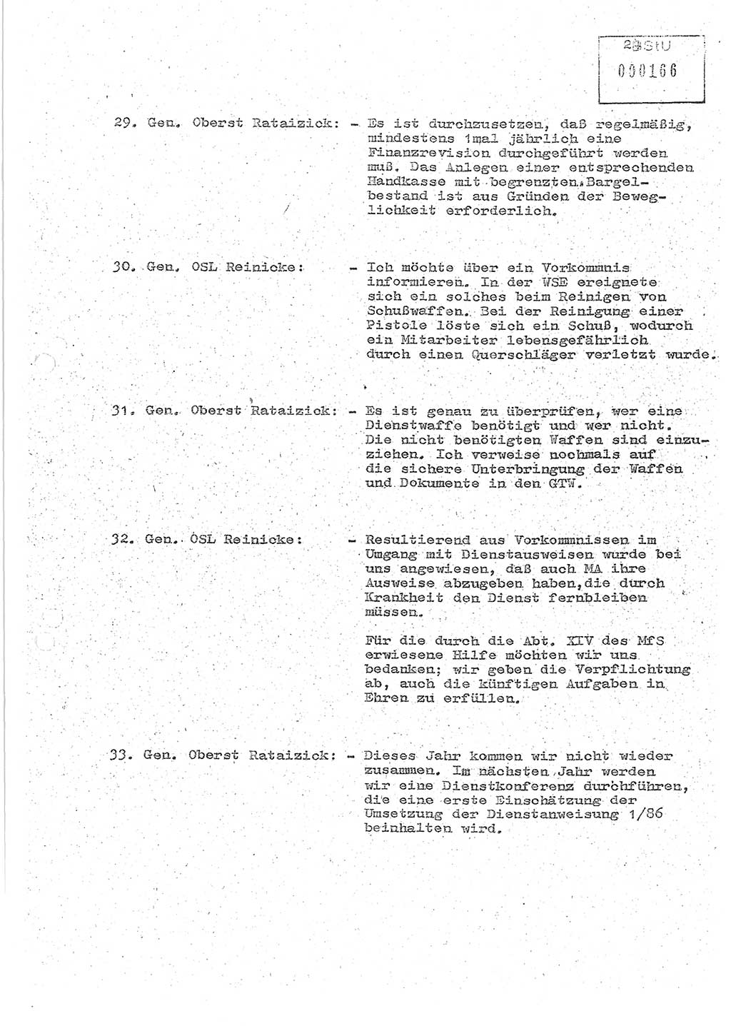 Protokoll zur zentralen Dienstkonferenz der Linie (Abteilung) ⅩⅣ des MfS [Ministerium für Staatssicherheit, Deutsche Demokratische Republik (DDR)] am 5.3./6.3.1986 in der Abteilung (Abt.) XIV des MfS Berlin, Abteilung XIV, Berlin 5.3./6.3.1986, Seite 24 (Prot. Di.-Konf. Abt. ⅩⅣ MfS DDR Bln. 1986, S. 24)