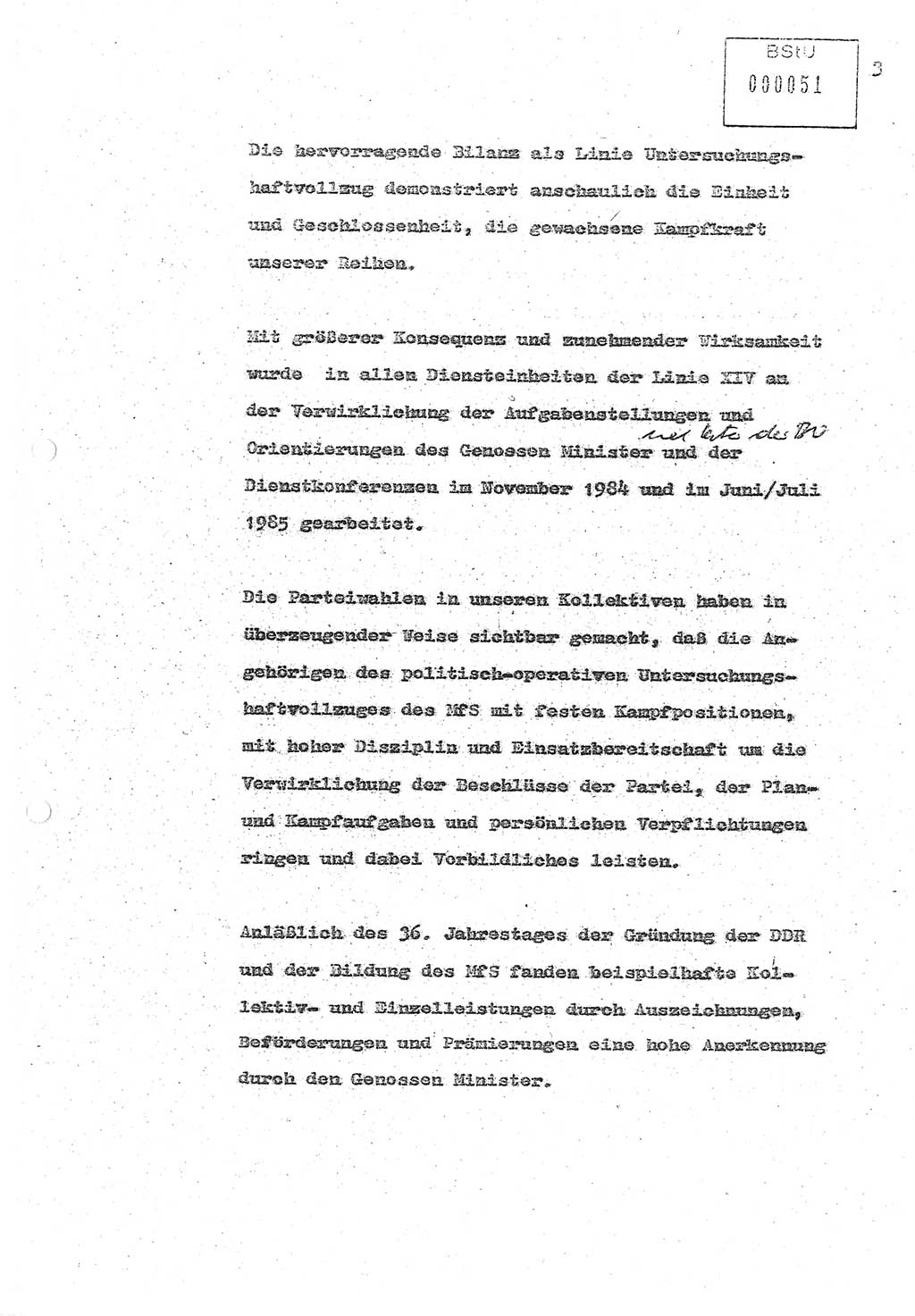 Referat (Oberst Siegfried Rataizick) zur Dienstkonferenz der Abteilung ⅩⅣ des MfS Berlin [Ministerium für Staatssicherheit, Deutsche Demokratische Republik (DDR)] Berlin-Hohenschönhausen vom 5.3.1986 bis 6.3.1986, Abteilung XIV, Berlin, 20.2.1986, Seite 3 (Ref. Di.-Konf. Abt. ⅩⅣ MfS DDR Bln. 1986, S. 3)