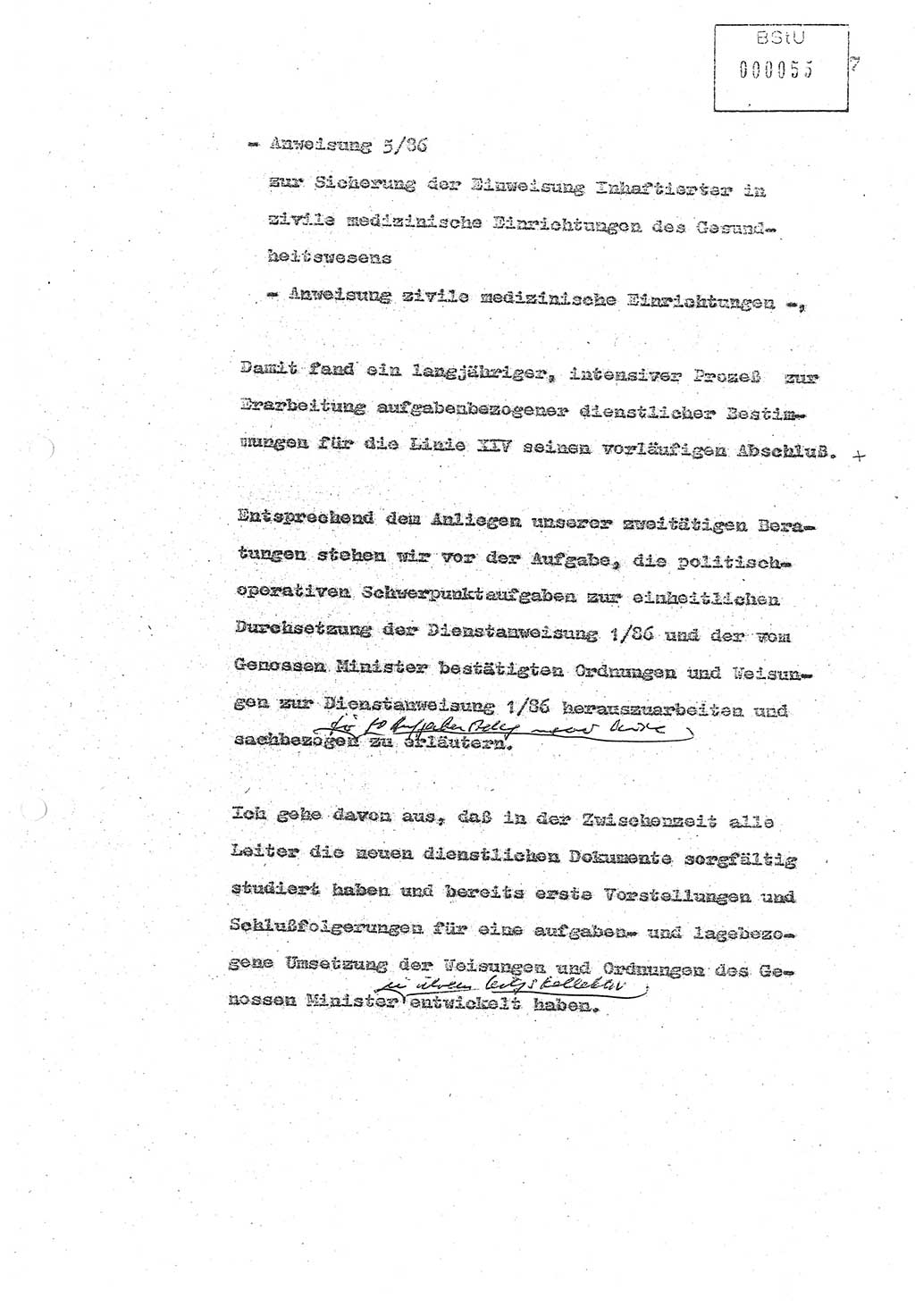 Referat (Oberst Siegfried Rataizick) zur Dienstkonferenz der Abteilung ⅩⅣ des MfS Berlin [Ministerium für Staatssicherheit, Deutsche Demokratische Republik (DDR)] Berlin-Hohenschönhausen vom 5.3.1986 bis 6.3.1986, Abteilung XIV, Berlin, 20.2.1986, Seite 7 (Ref. Di.-Konf. Abt. ⅩⅣ MfS DDR Bln. 1986, S. 7)