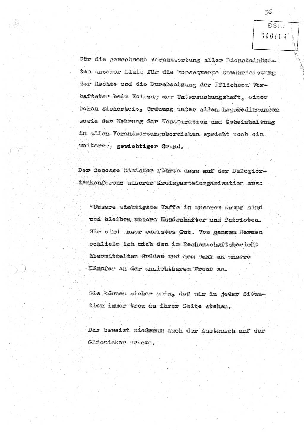 Referat (Oberst Siegfried Rataizick) zur Dienstkonferenz der Abteilung ⅩⅣ des MfS Berlin [Ministerium für Staatssicherheit, Deutsche Demokratische Republik (DDR)] Berlin-Hohenschönhausen vom 5.3.1986 bis 6.3.1986, Abteilung XIV, Berlin, 20.2.1986, Seite 56 (Ref. Di.-Konf. Abt. ⅩⅣ MfS DDR Bln. 1986, S. 56)