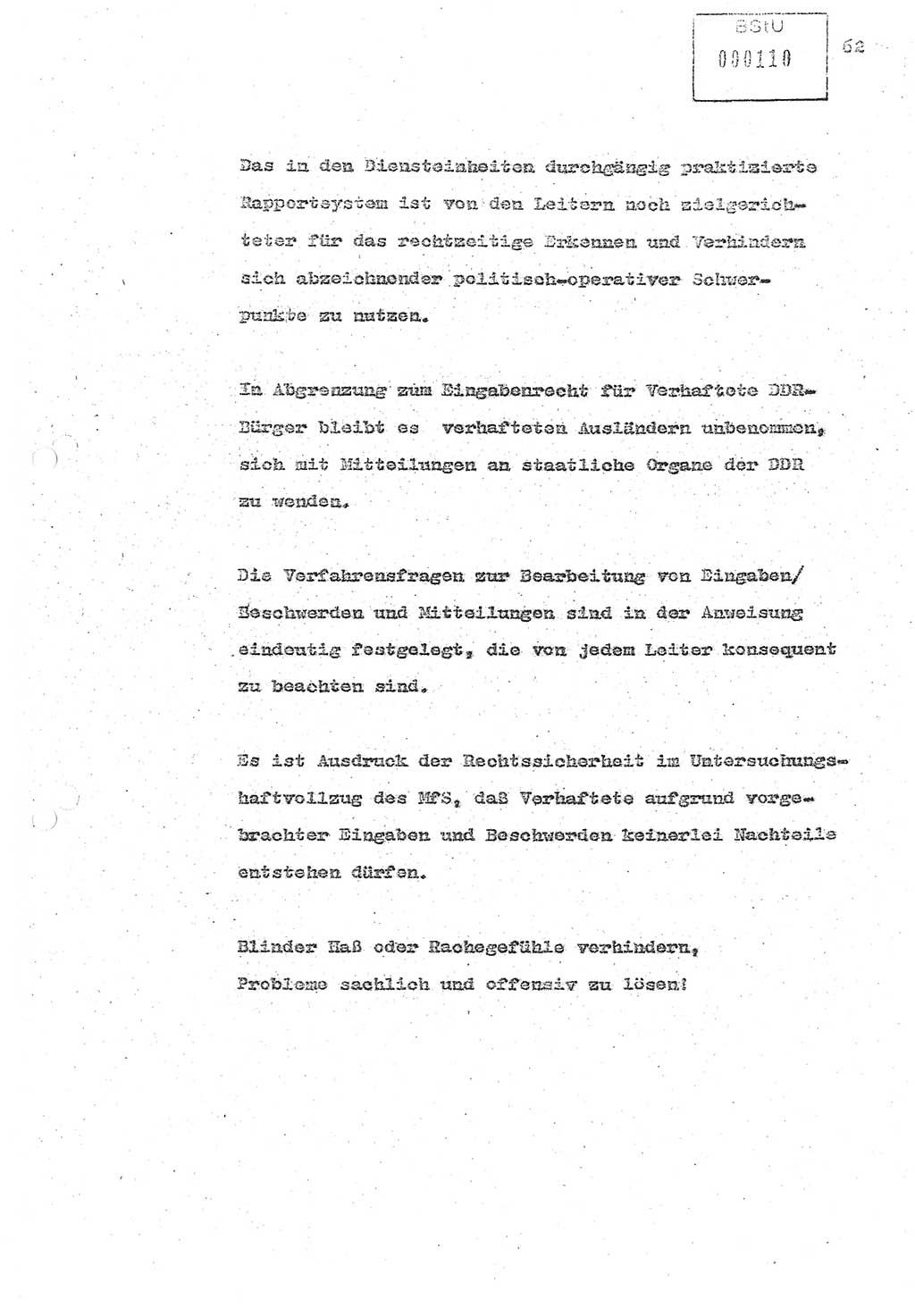 Referat (Oberst Siegfried Rataizick) zur Dienstkonferenz der Abteilung ⅩⅣ des MfS Berlin [Ministerium für Staatssicherheit, Deutsche Demokratische Republik (DDR)] Berlin-Hohenschönhausen vom 5.3.1986 bis 6.3.1986, Abteilung XIV, Berlin, 20.2.1986, Seite 62 (Ref. Di.-Konf. Abt. ⅩⅣ MfS DDR Bln. 1986, S. 62)