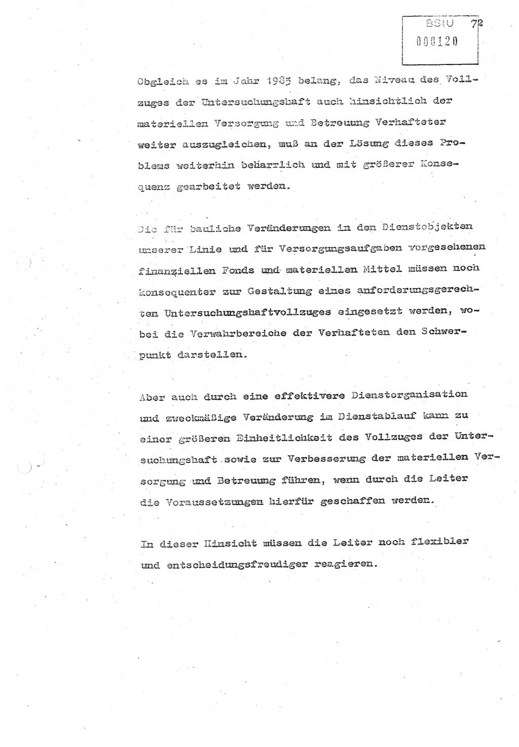 Referat (Oberst Siegfried Rataizick) zur Dienstkonferenz der Abteilung ⅩⅣ des MfS Berlin [Ministerium für Staatssicherheit, Deutsche Demokratische Republik (DDR)] Berlin-Hohenschönhausen vom 5.3.1986 bis 6.3.1986, Abteilung XIV, Berlin, 20.2.1986, Seite 72 (Ref. Di.-Konf. Abt. ⅩⅣ MfS DDR Bln. 1986, S. 72)
