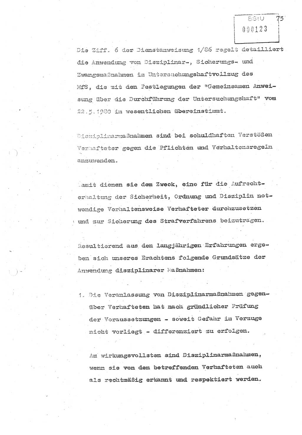 Referat (Oberst Siegfried Rataizick) zur Dienstkonferenz der Abteilung ⅩⅣ des MfS Berlin [Ministerium für Staatssicherheit, Deutsche Demokratische Republik (DDR)] Berlin-Hohenschönhausen vom 5.3.1986 bis 6.3.1986, Abteilung XIV, Berlin, 20.2.1986, Seite 75 (Ref. Di.-Konf. Abt. ⅩⅣ MfS DDR Bln. 1986, S. 75)