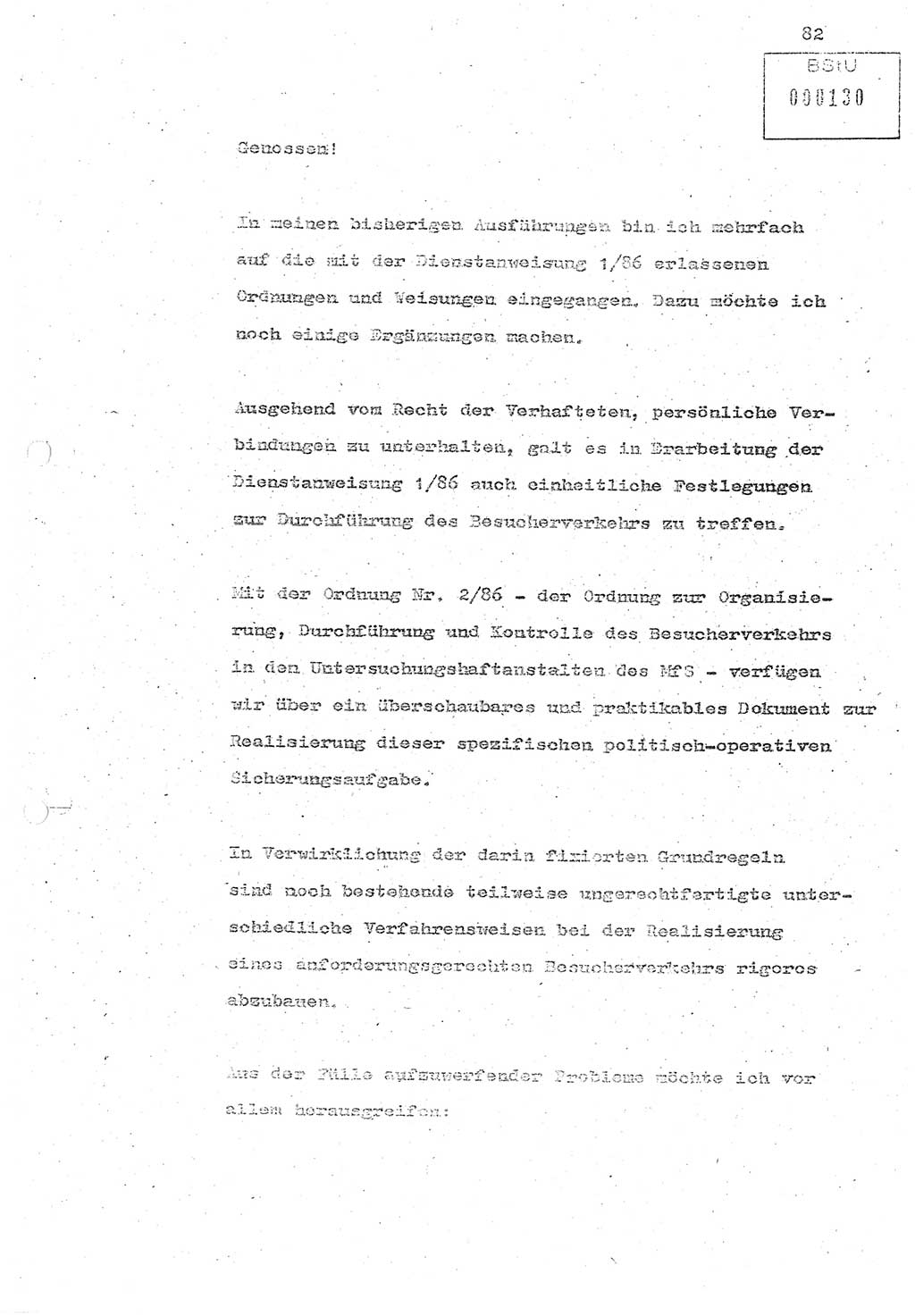 Referat (Oberst Siegfried Rataizick) zur Dienstkonferenz der Abteilung ⅩⅣ des MfS Berlin [Ministerium für Staatssicherheit, Deutsche Demokratische Republik (DDR)] Berlin-Hohenschönhausen vom 5.3.1986 bis 6.3.1986, Abteilung XIV, Berlin, 20.2.1986, Seite 82 (Ref. Di.-Konf. Abt. ⅩⅣ MfS DDR Bln. 1986, S. 82)