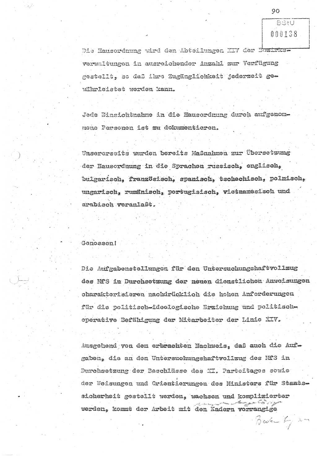 Referat (Oberst Siegfried Rataizick) zur Dienstkonferenz der Abteilung ⅩⅣ des MfS Berlin [Ministerium für Staatssicherheit, Deutsche Demokratische Republik (DDR)] Berlin-Hohenschönhausen vom 5.3.1986 bis 6.3.1986, Abteilung XIV, Berlin, 20.2.1986, Seite 90 (Ref. Di.-Konf. Abt. ⅩⅣ MfS DDR Bln. 1986, S. 90)