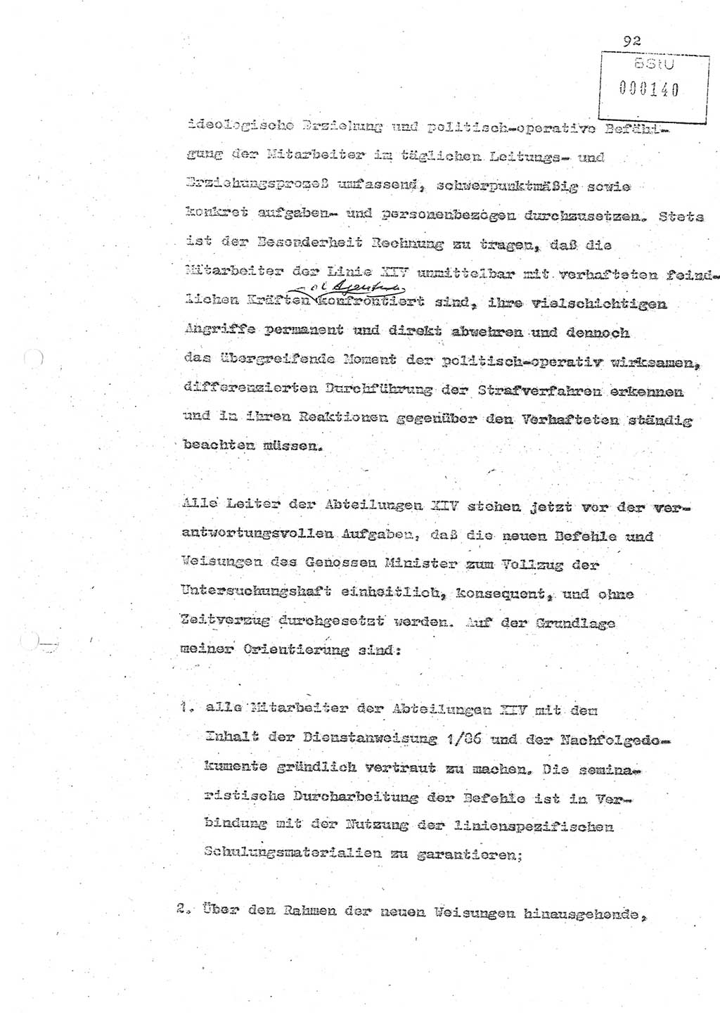 Referat (Oberst Siegfried Rataizick) zur Dienstkonferenz der Abteilung ⅩⅣ des MfS Berlin [Ministerium für Staatssicherheit, Deutsche Demokratische Republik (DDR)] Berlin-Hohenschönhausen vom 5.3.1986 bis 6.3.1986, Abteilung XIV, Berlin, 20.2.1986, Seite 92 (Ref. Di.-Konf. Abt. ⅩⅣ MfS DDR Bln. 1986, S. 92)