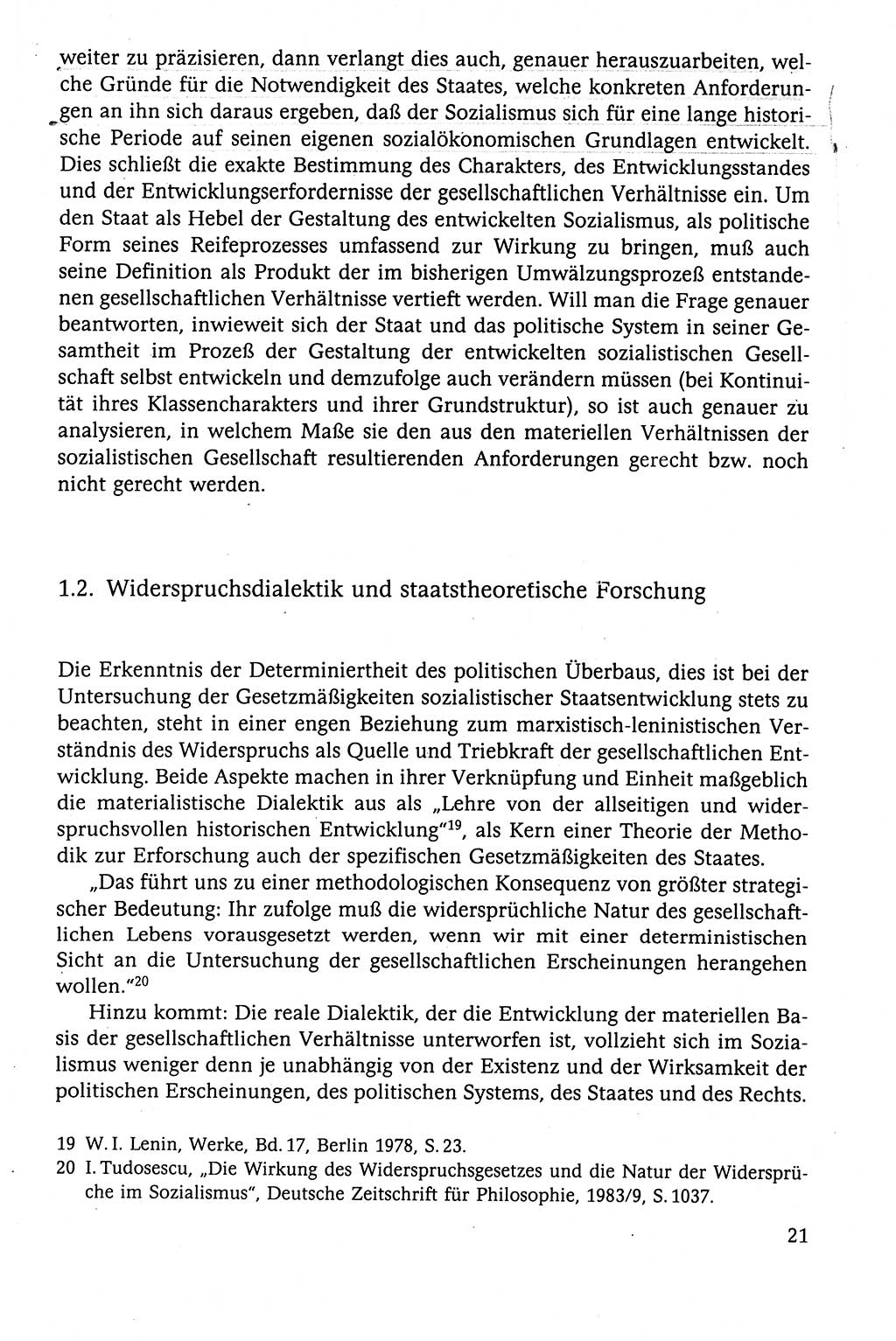 Der Staat im politischen System der DDR (Deutsche Demokratische Republik) 1986, Seite 21 (St. pol. Sys. DDR 1986, S. 21)
