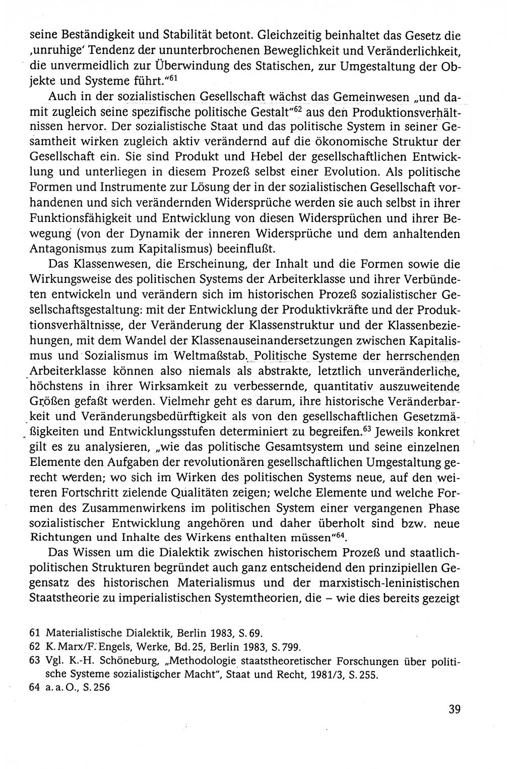 Der Staat im politischen System der DDR (Deutsche Demokratische Republik) 1986, Seite 39 (St. pol. Sys. DDR 1986, S. 39)