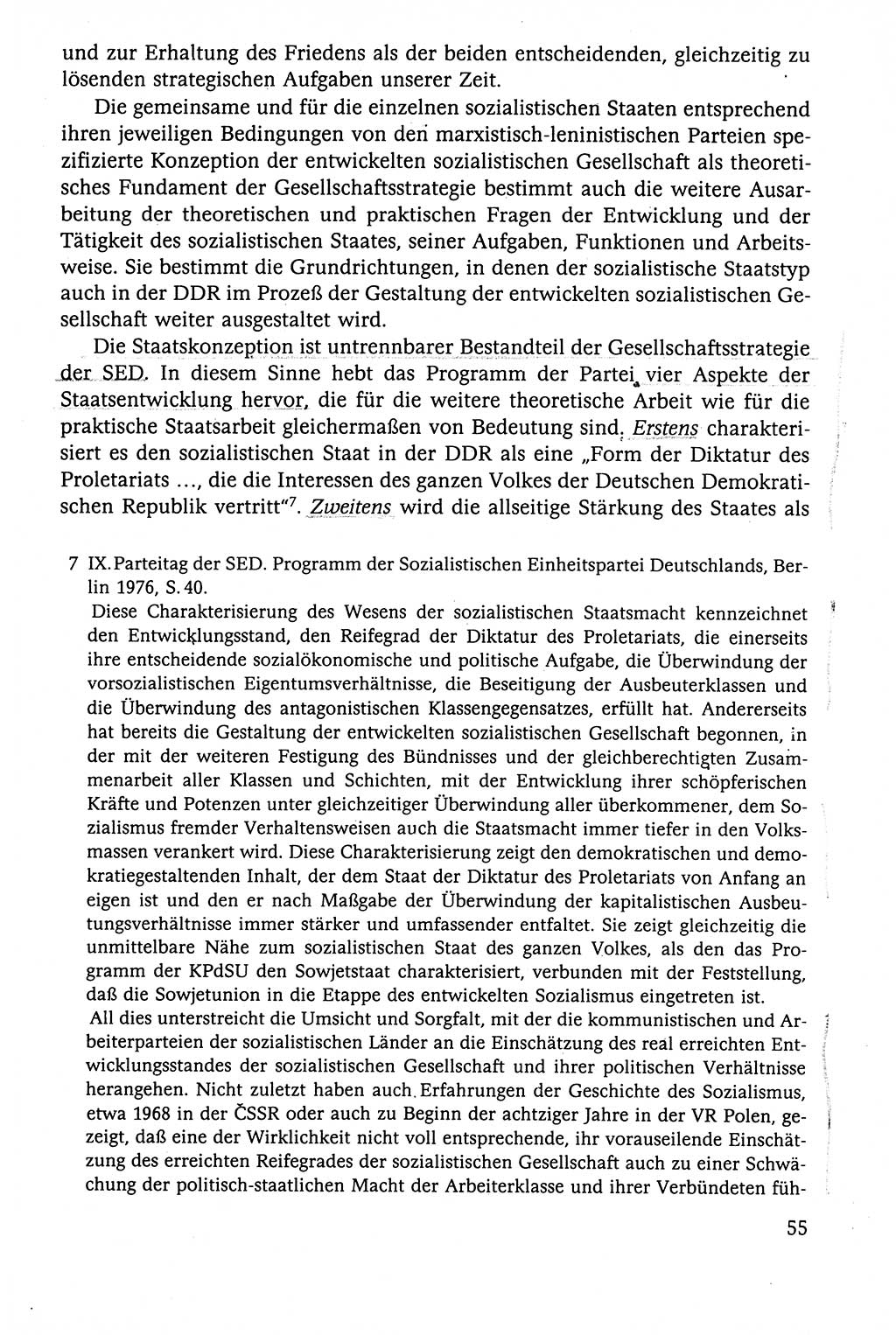 Der Staat im politischen System der DDR (Deutsche Demokratische Republik) 1986, Seite 55 (St. pol. Sys. DDR 1986, S. 55)
