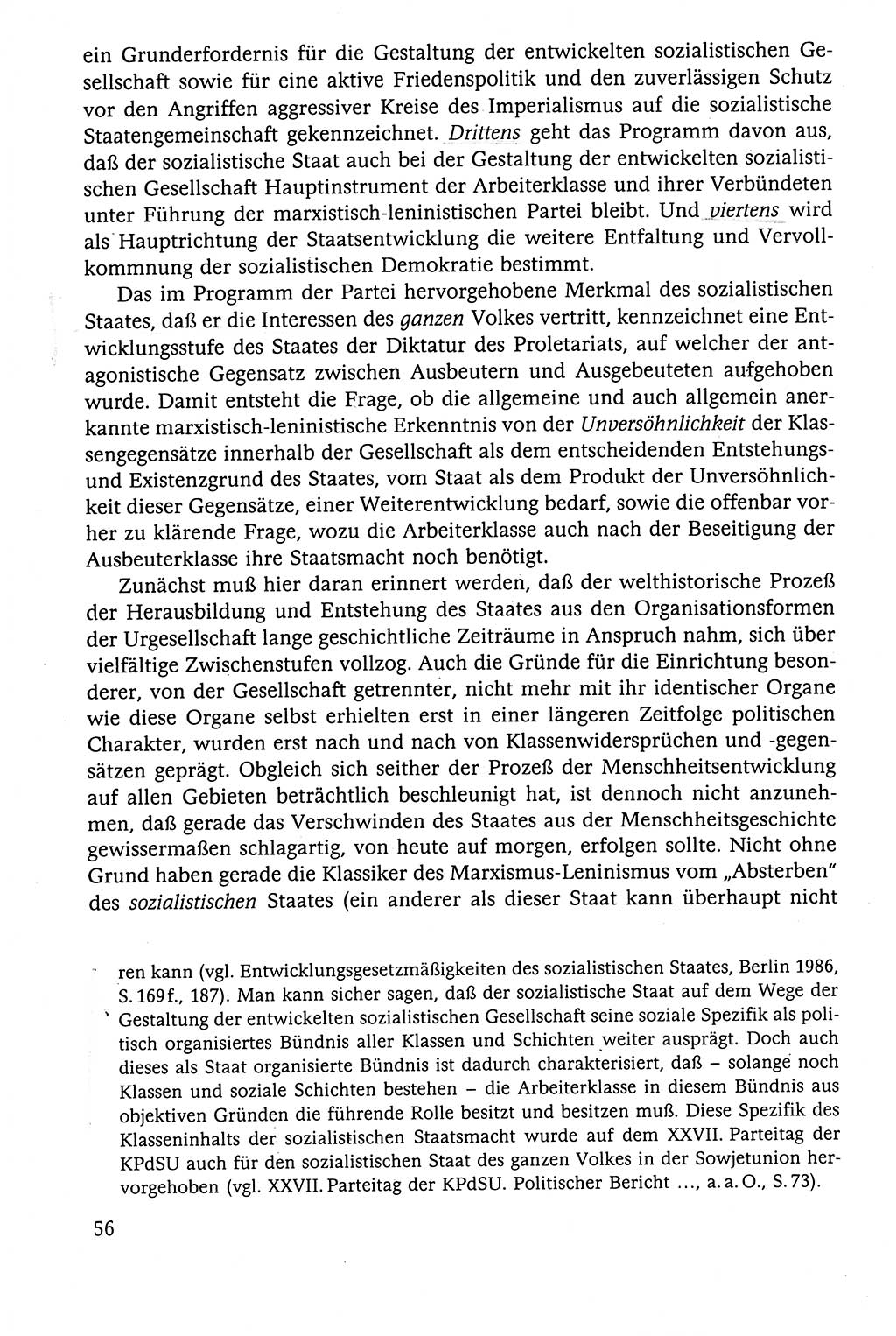 Der Staat im politischen System der DDR (Deutsche Demokratische Republik) 1986, Seite 56 (St. pol. Sys. DDR 1986, S. 56)