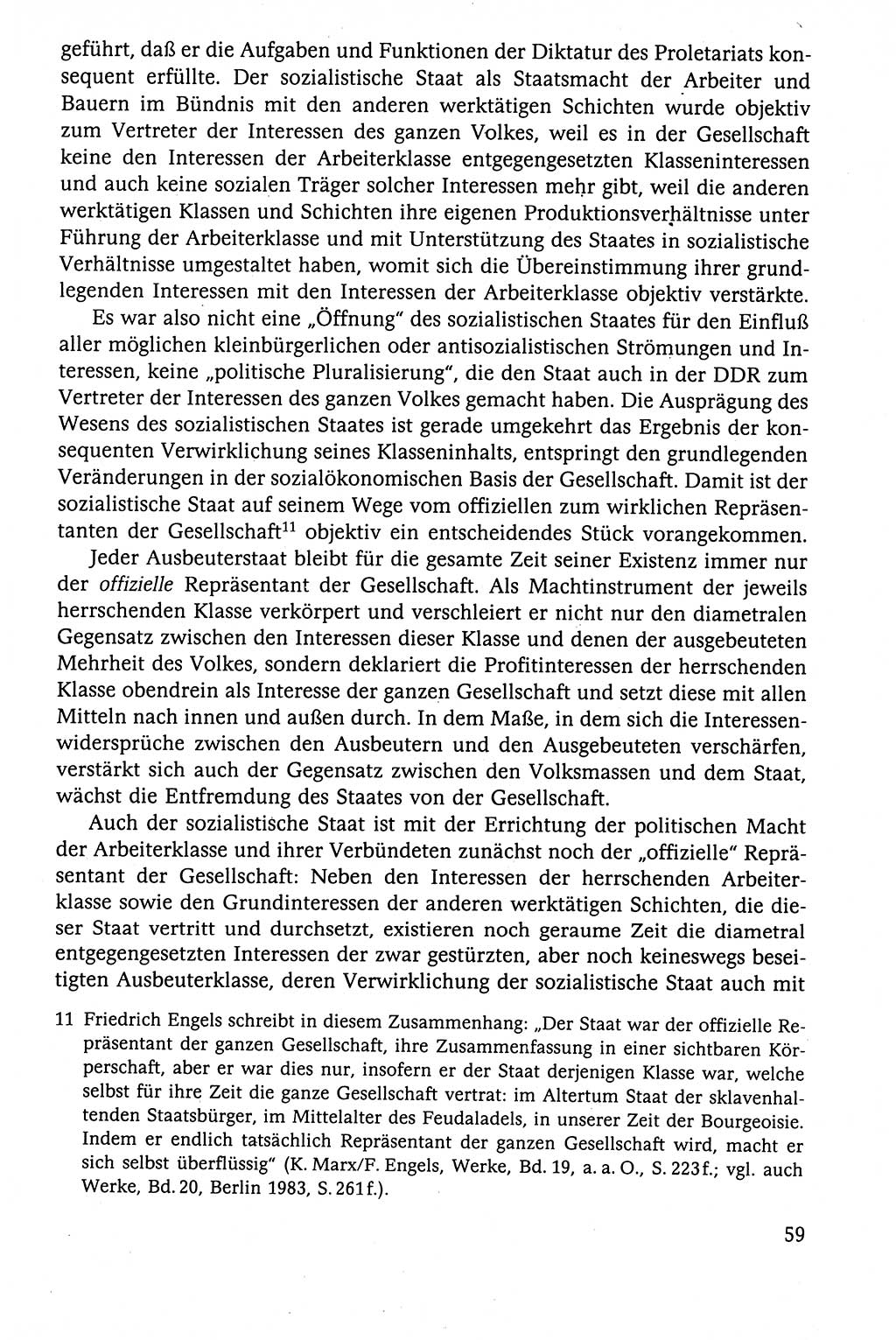 Der Staat im politischen System der DDR (Deutsche Demokratische Republik) 1986, Seite 59 (St. pol. Sys. DDR 1986, S. 59)