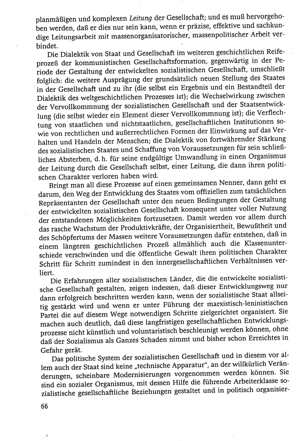 Der Staat im politischen System der DDR (Deutsche Demokratische Republik) 1986, Seite 66 (St. pol. Sys. DDR 1986, S. 66)