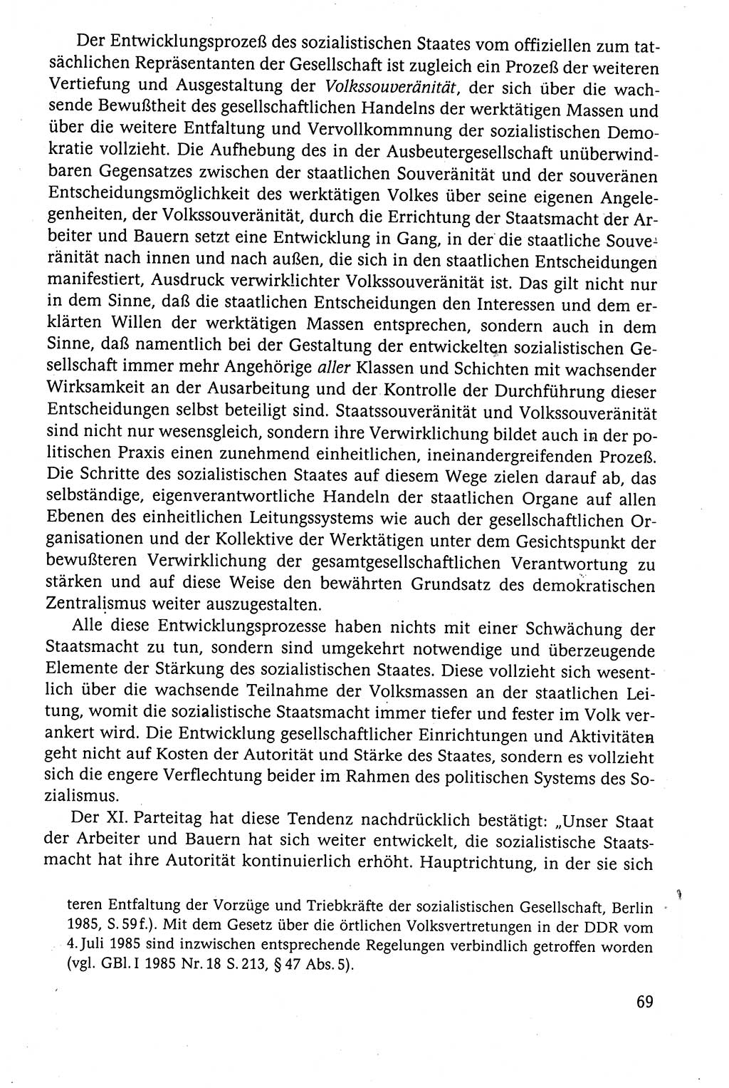 Der Staat im politischen System der DDR (Deutsche Demokratische Republik) 1986, Seite 69 (St. pol. Sys. DDR 1986, S. 69)