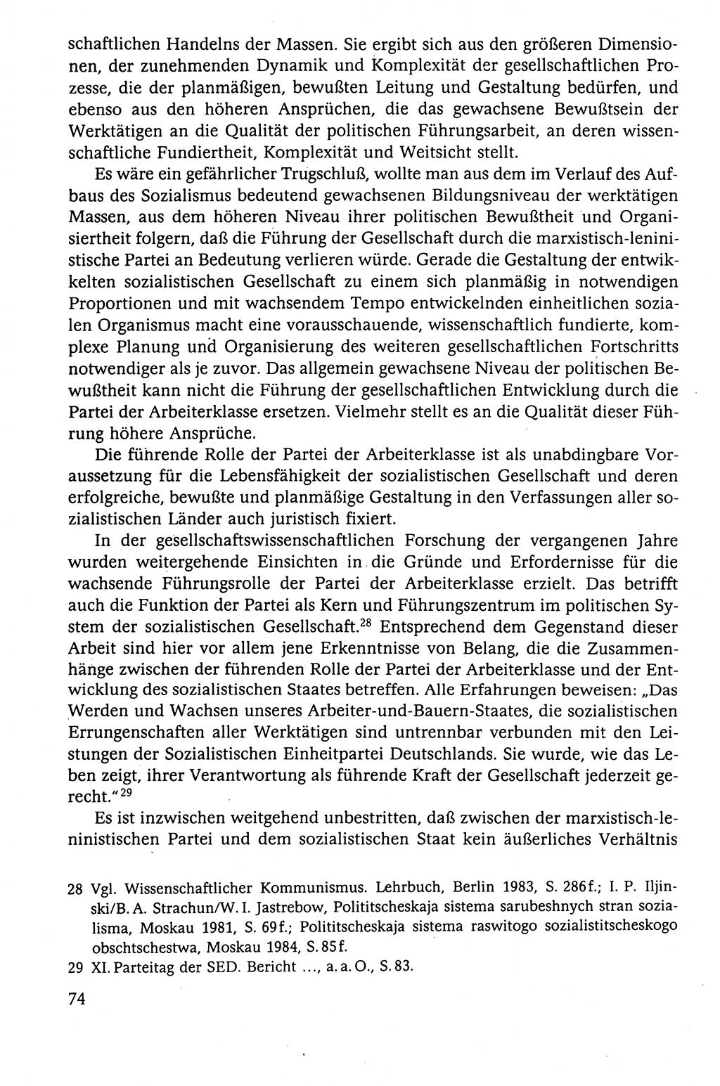 Der Staat im politischen System der DDR (Deutsche Demokratische Republik) 1986, Seite 74 (St. pol. Sys. DDR 1986, S. 74)
