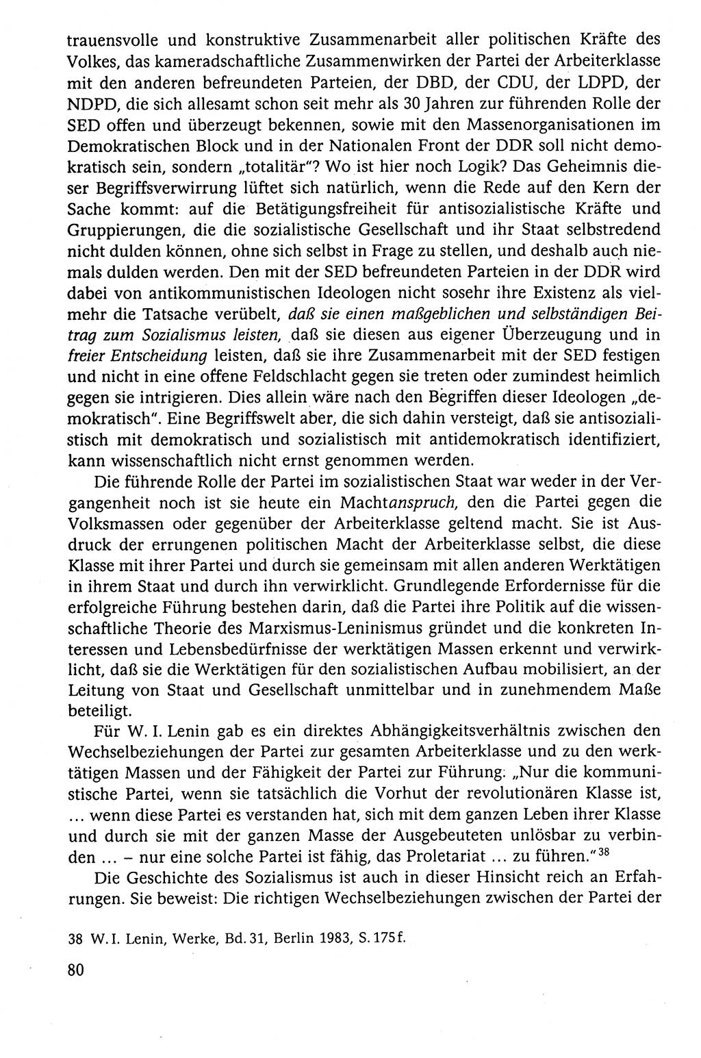 Der Staat im politischen System der DDR (Deutsche Demokratische Republik) 1986, Seite 80 (St. pol. Sys. DDR 1986, S. 80)