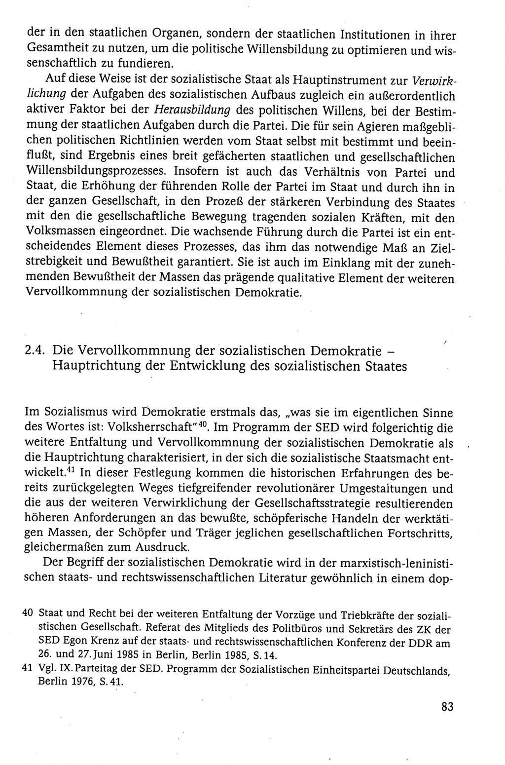 Der Staat im politischen System der DDR (Deutsche Demokratische Republik) 1986, Seite 83 (St. pol. Sys. DDR 1986, S. 83)