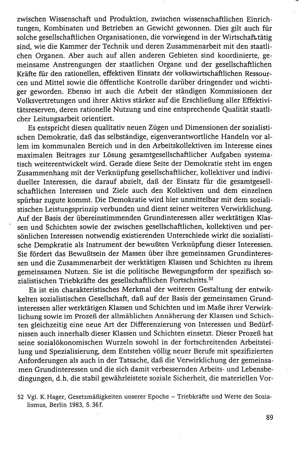 Der Staat im politischen System der DDR (Deutsche Demokratische Republik) 1986, Seite 89 (St. pol. Sys. DDR 1986, S. 89)