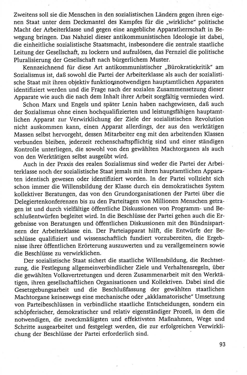 Der Staat im politischen System der DDR (Deutsche Demokratische Republik) 1986, Seite 93 (St. pol. Sys. DDR 1986, S. 93)