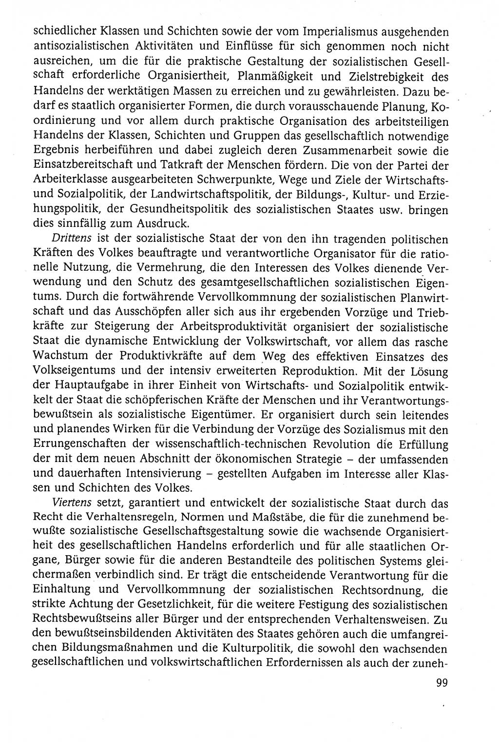 Der Staat im politischen System der DDR (Deutsche Demokratische Republik) 1986, Seite 99 (St. pol. Sys. DDR 1986, S. 99)
