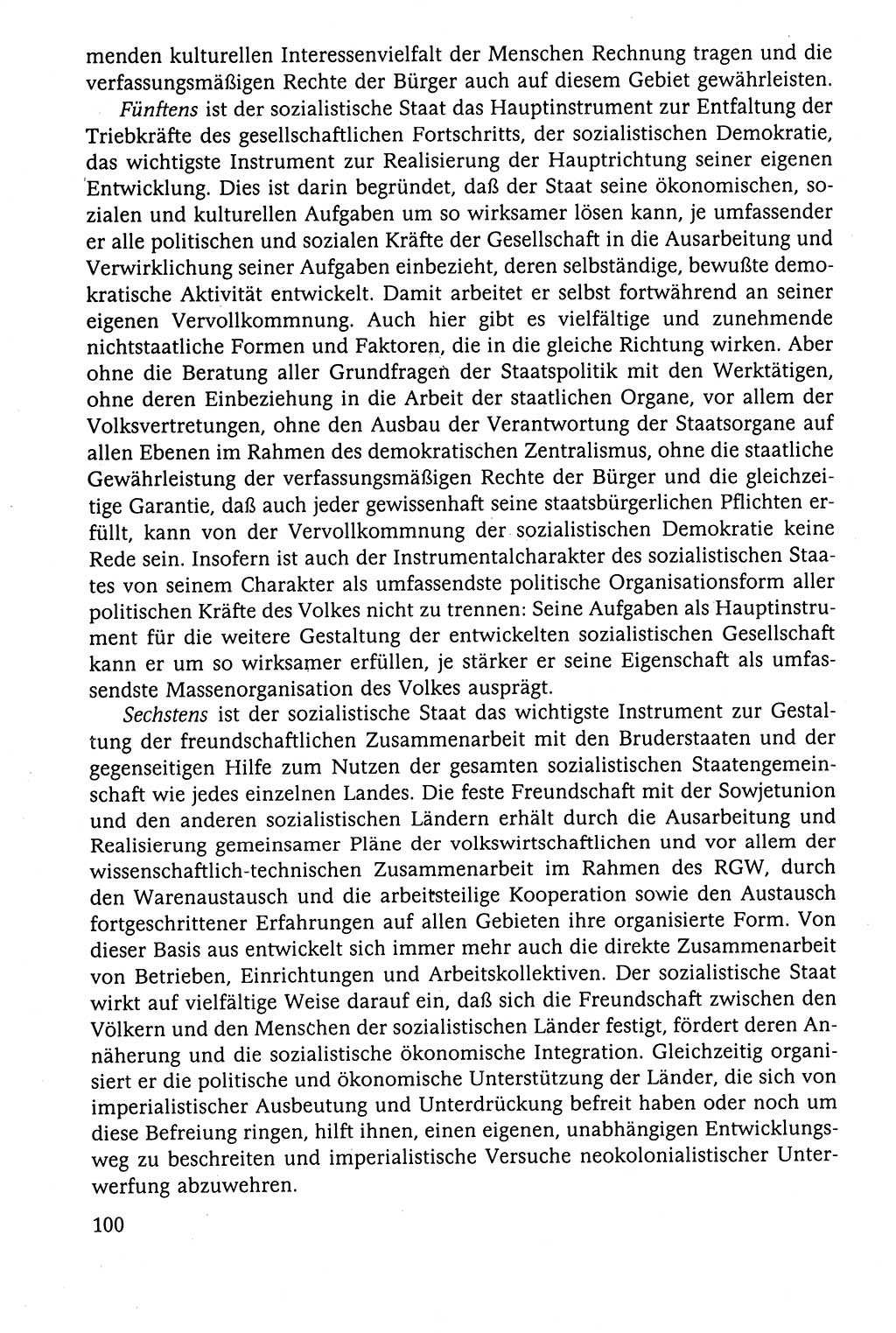 Der Staat im politischen System der DDR (Deutsche Demokratische Republik) 1986, Seite 100 (St. pol. Sys. DDR 1986, S. 100)