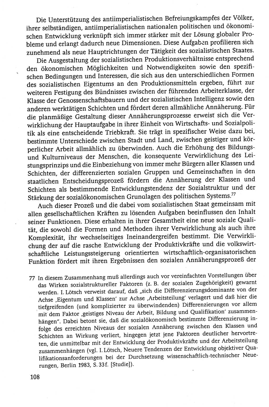 Der Staat im politischen System der DDR (Deutsche Demokratische Republik) 1986, Seite 108 (St. pol. Sys. DDR 1986, S. 108)